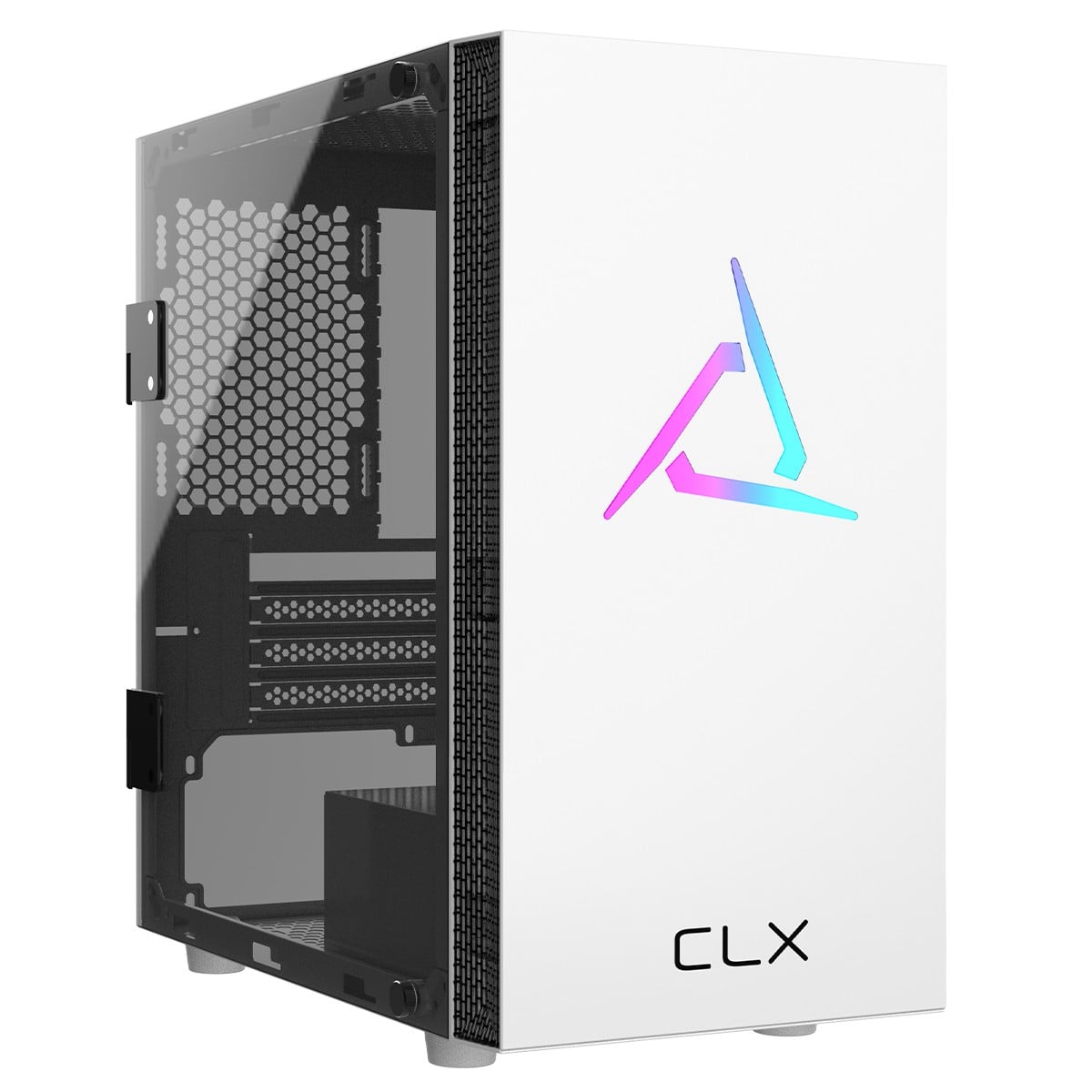 Gabinete Gamer Gamdias CLX Mars E1A WH, Mini Tower, Vidro Temperado, M-ATX, Com 3 Fans ARGB, Branco