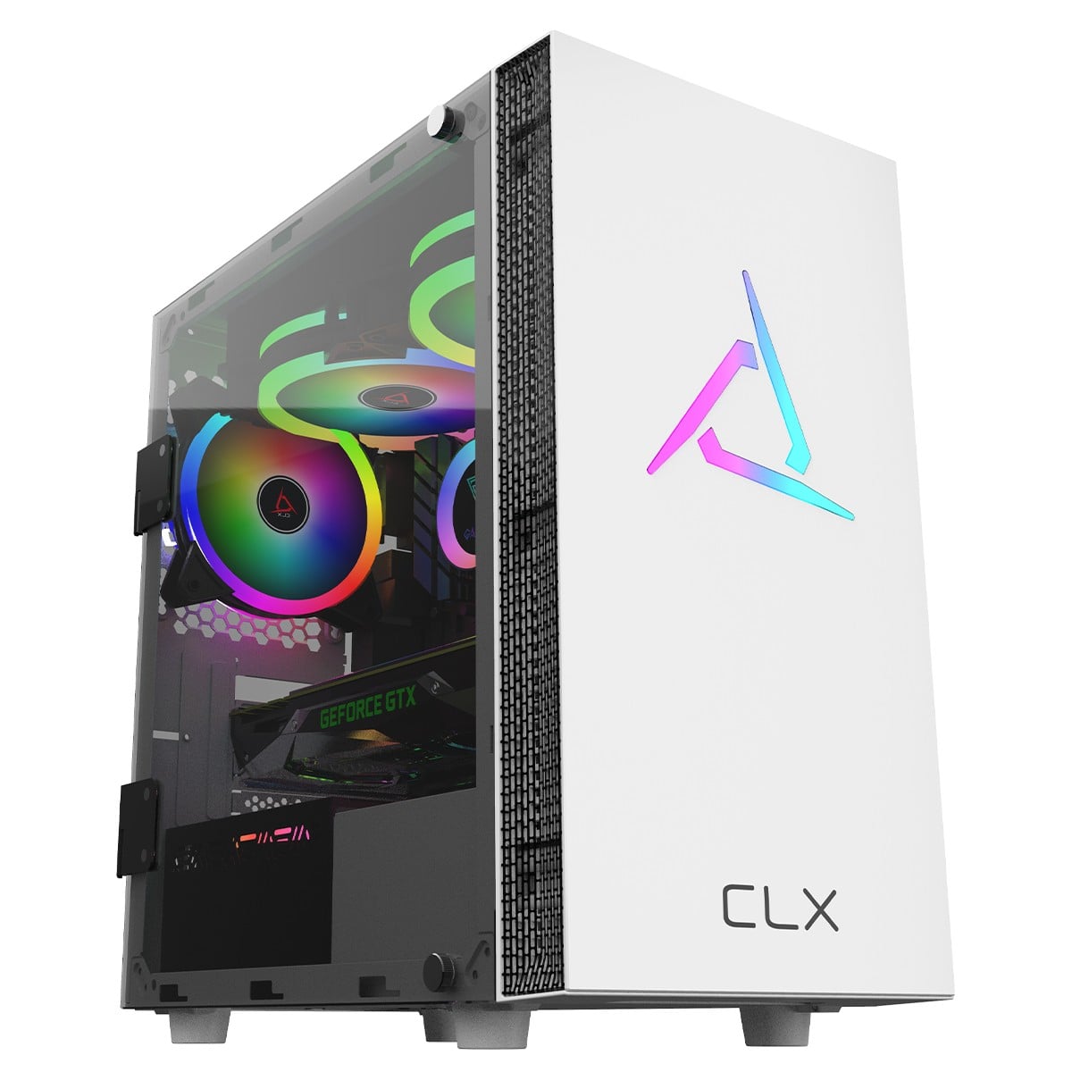 Gabinete Gamer Gamdias CLX Mars E1A WH, Mini Tower, Vidro Temperado, M-ATX, Com 3 Fans ARGB, Branco