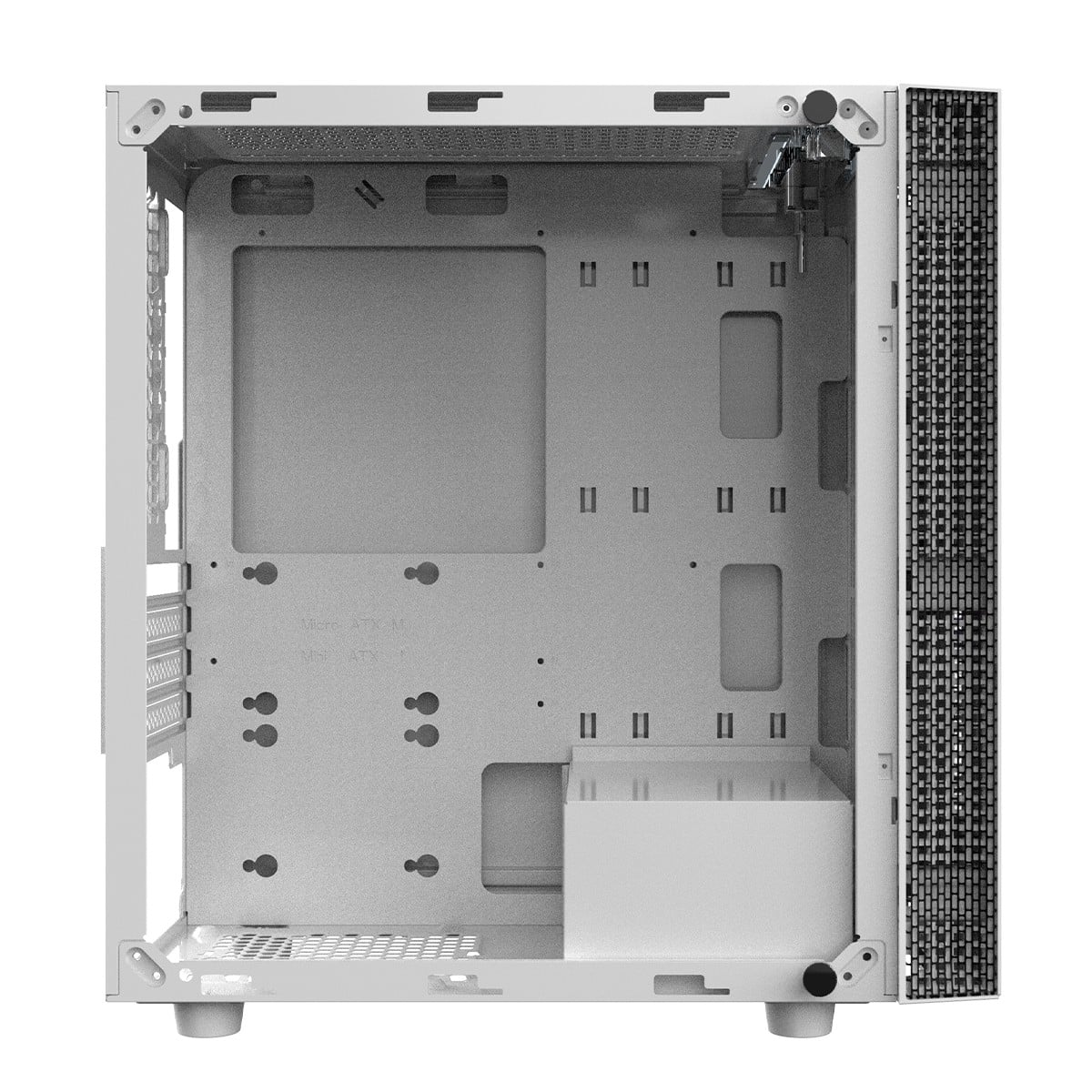 Gabinete Gamer Gamdias CLX Mars E1A WH, Mini Tower, Vidro Temperado, M-ATX, Com 3 Fans ARGB, Branco