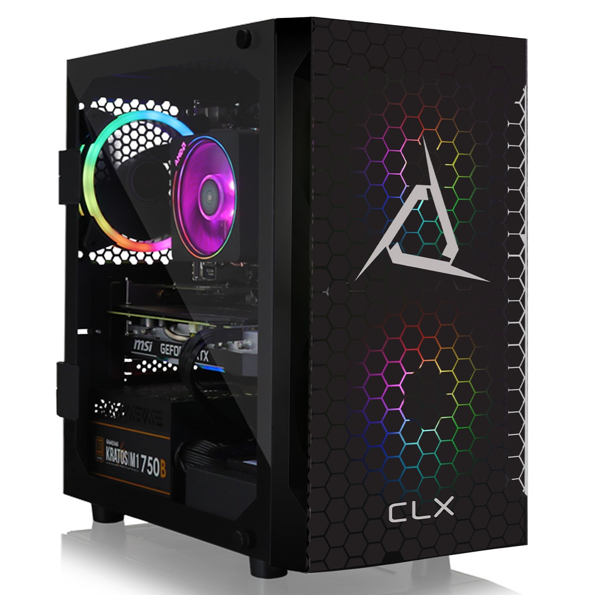 Gabinete Gamer Gamdias CLX Talos E2 V1, Mini Tower, Vidro Temperado, M-ATX, Com 3 Fans ARGB, Preto