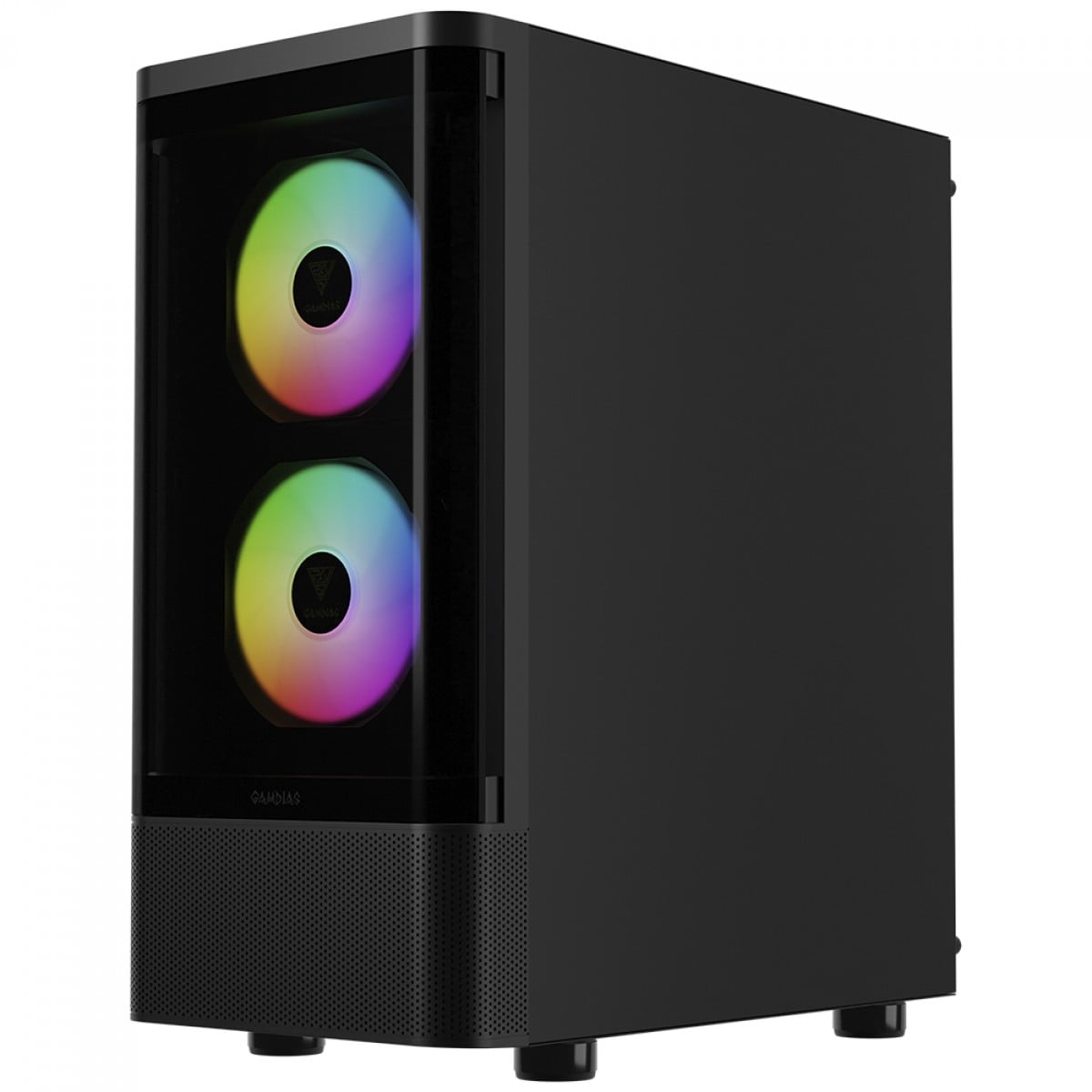 Gabinete Gamer Gamdias Talos E3 CG, Mid Tower, Vidro Temperado, ATX, Com 3 Fans ARGB, Preto