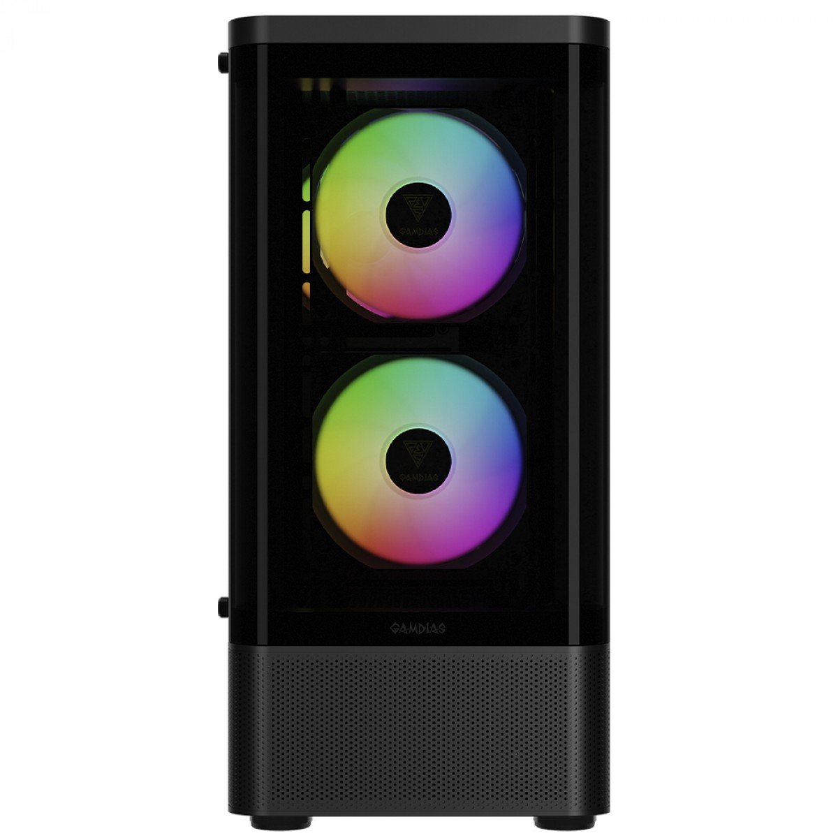 Gabinete Gamer Gamdias Talos E3 CG, Mid Tower, Vidro Temperado, ATX, Com 3 Fans ARGB, Preto