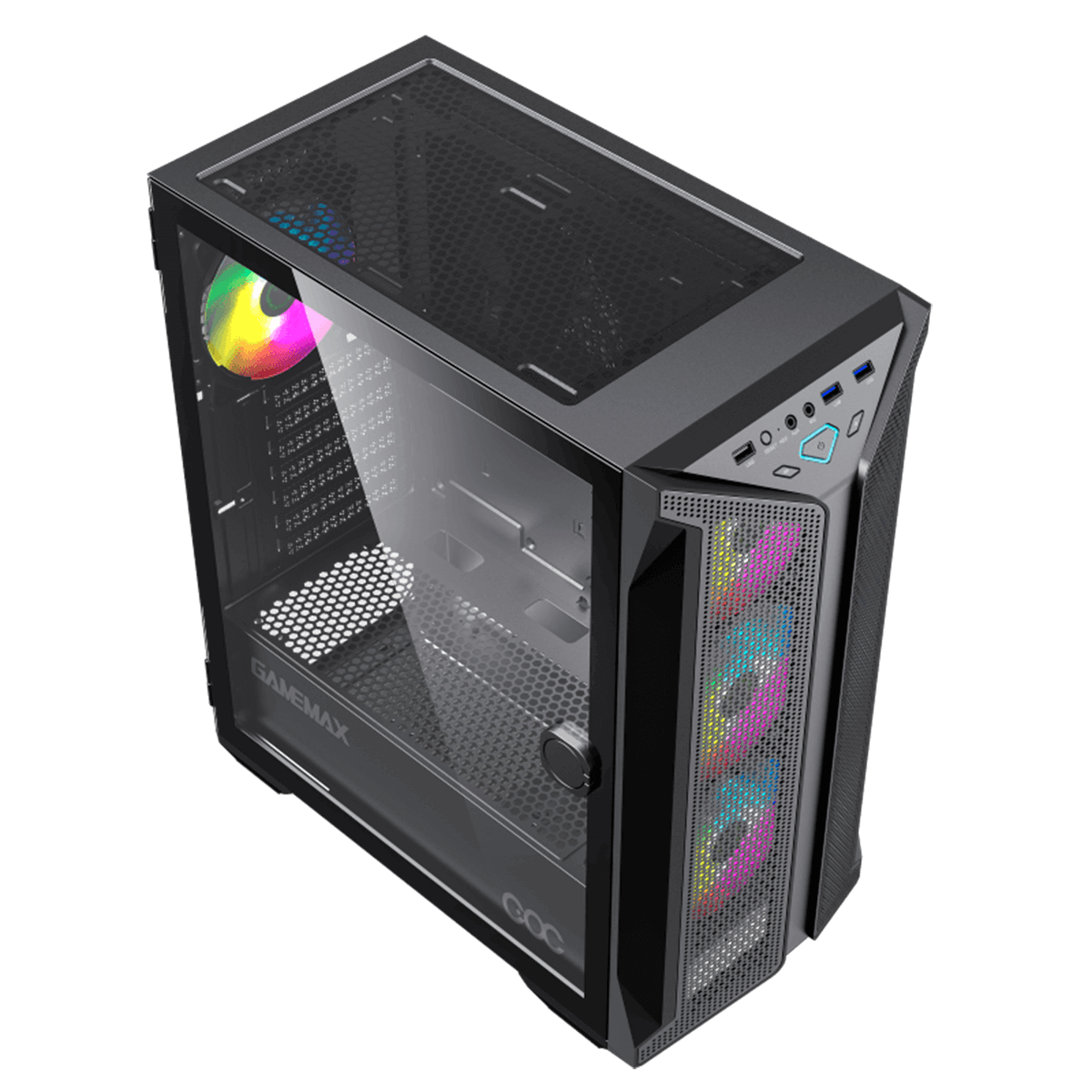 Gabinete Gamemax Ninja Coc Rgb Vidro Temperado 1 Fan Argb