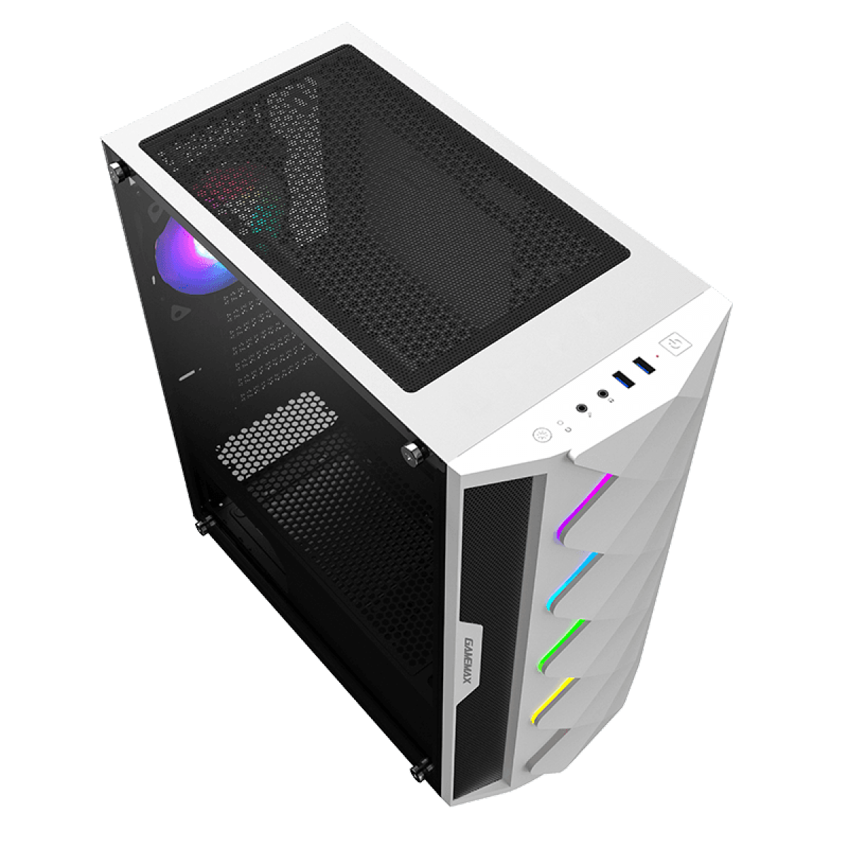 Gabinete Gamer Gamemax Diamond 3601, Mid Tower, RGB, Vidro Temperado, White, ATX, Sem Fonte, Com 1 Fan, DIAMOND 3601-W