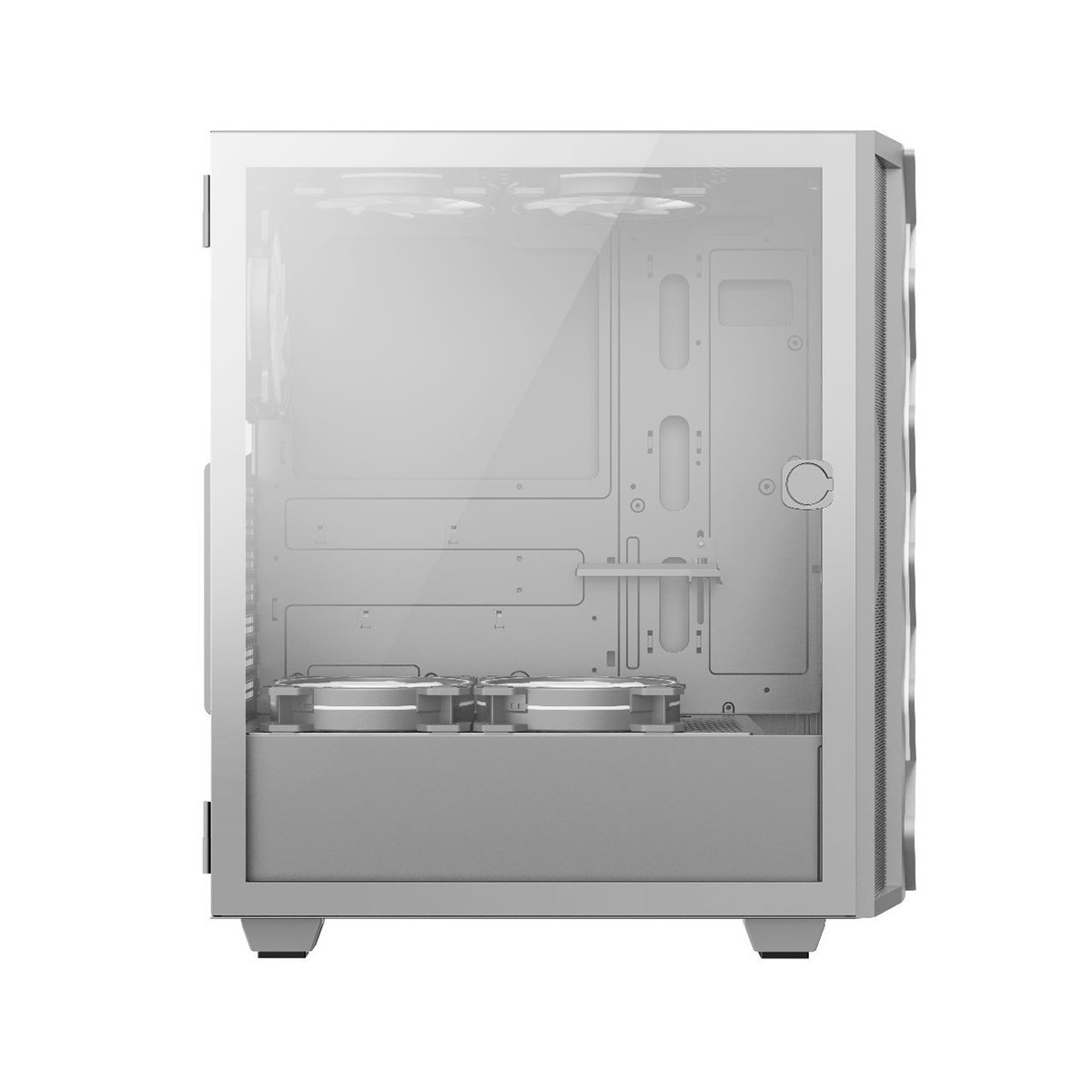 Gabinete Gamer Gamemax Diamond 3601 WF, RGB,  Mid Tower, Vidro Temperado, Full Branco, Sem Fonte, Com 1 Fan