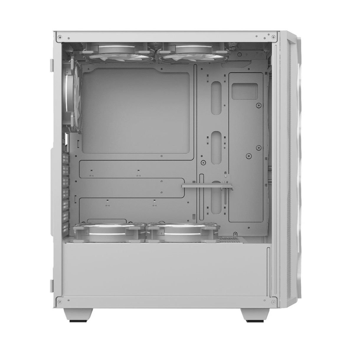 Gabinete Gamer Gamemax Diamond 3601 WF, RGB,  Mid Tower, Vidro Temperado, Full Branco, Sem Fonte, Com 1 Fan