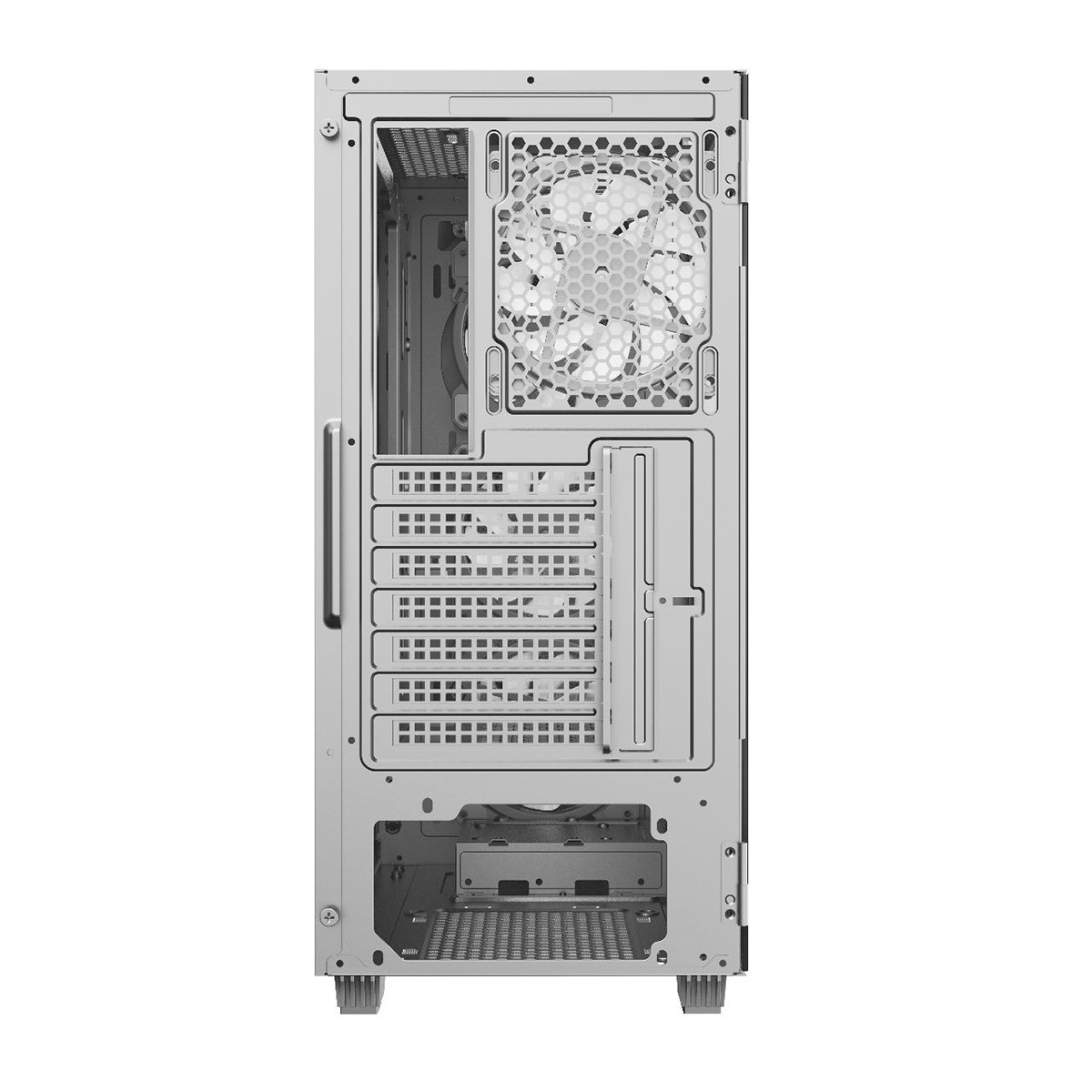 Gabinete Gamer Gamemax Diamond 3601 WF, RGB,  Mid Tower, Vidro Temperado, Full Branco, Sem Fonte, Com 1 Fan