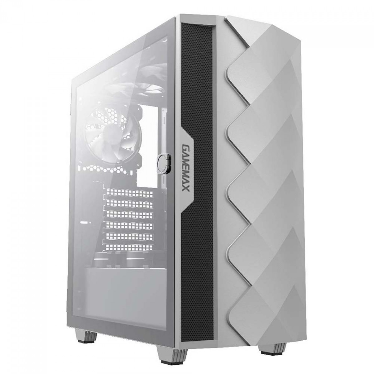 GABINETE ATX (S/FONTE) 1B GAMER ELYSIUM G503X-W BRANCO GAMEMAX com 3  COOLERS RGB