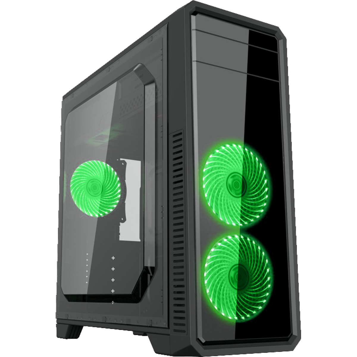 Gabinete Gamer Gamemax ECO G561 Plus, Mid Tower, Com 3 Fans Green, Black, S-Fonte - Open Box