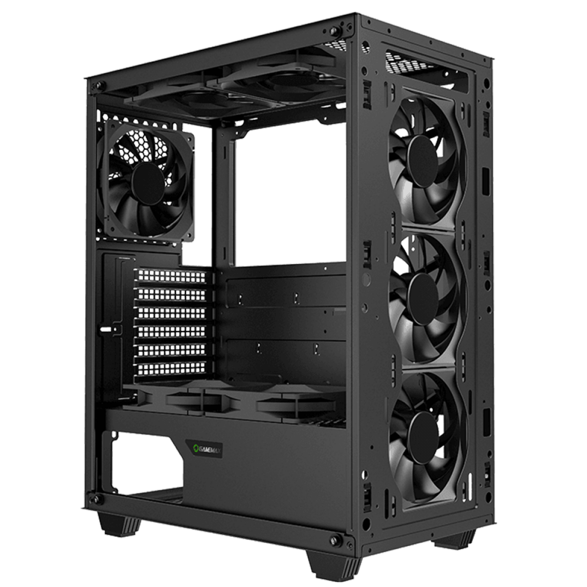 Gabinete Gamer Gamemax Fortress TG, Mid Tower, Vidro Temperado, Black, ATX, Sem Fonte, Com 2 Fans, MFG.A362 V2