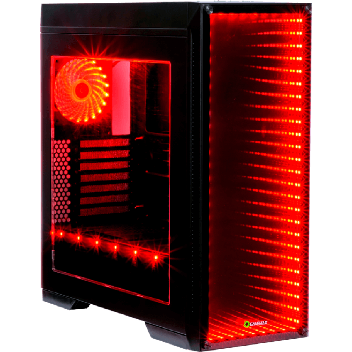 Gabinete Gamer GameMax Infinit M908 GGM RGB, Mid Tower, Com 3 Fans, Lateral  Acrílico, Black, Sem