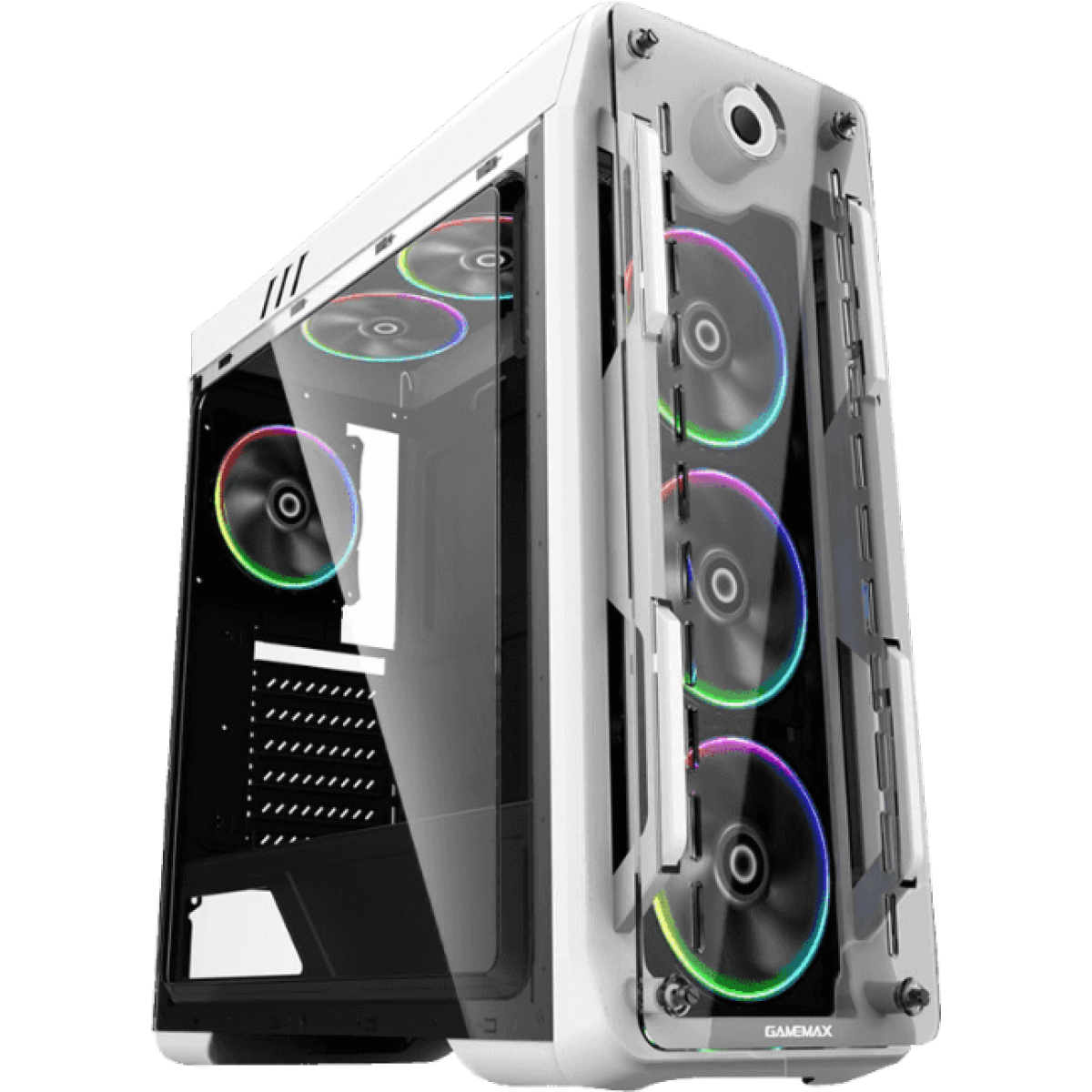 Gabinete Gamer Gamemax Optical G510, Mid Tower, Com 3 Fans, Painel Lateral, White, Sem Fonte