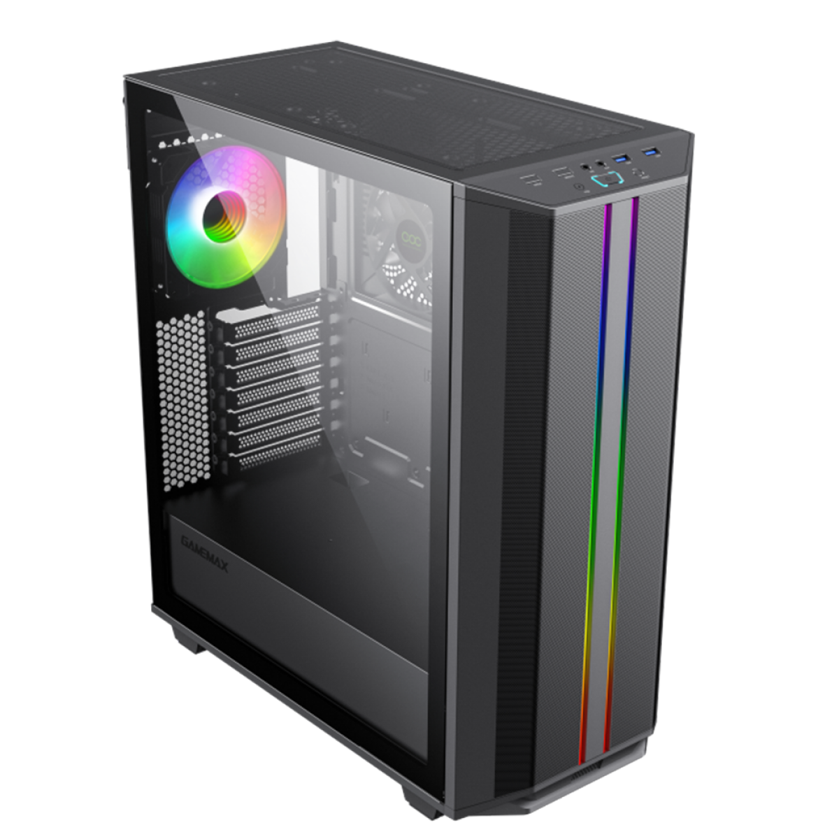 Gabinete Gamemax Ninja Coc Rgb Vidro Temperado 1 Fan Argb