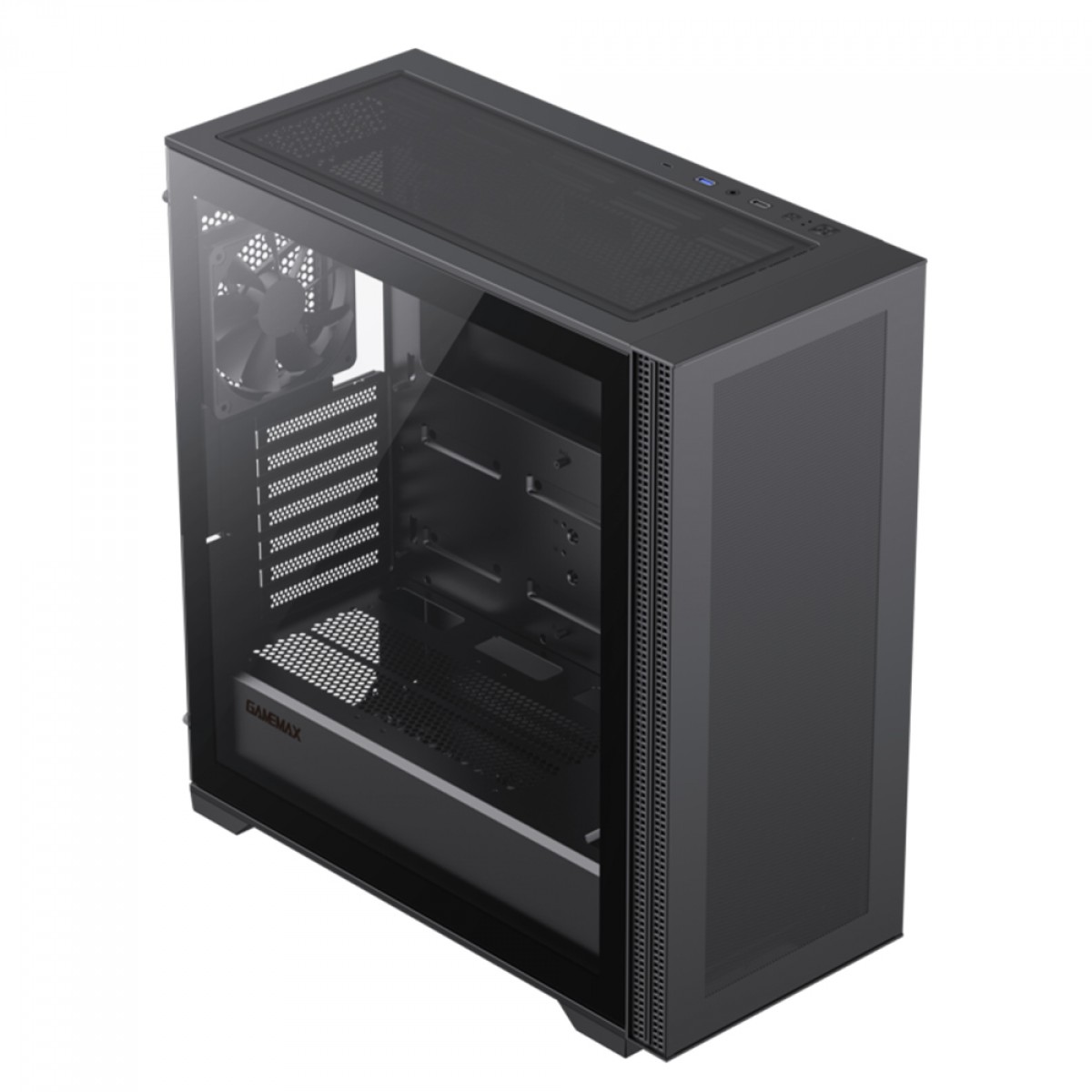Gabinete Gamer Gamemax Quest Black, Mid Tower, E-ATX, Vidro Temperado, Preto, Sem Fonte, Sem Fan