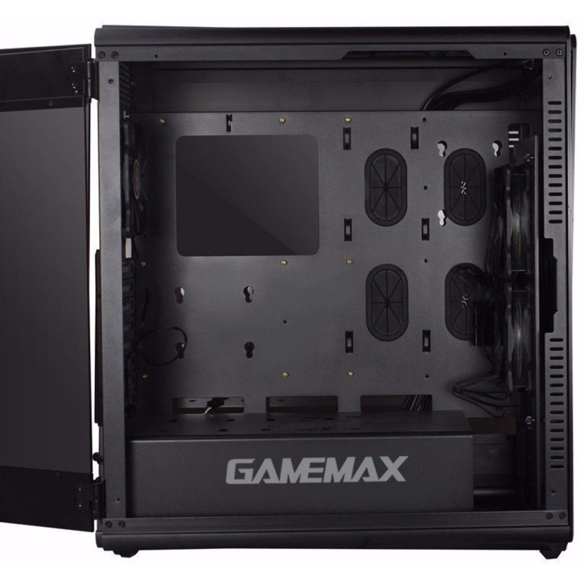 Gabinete Gamer Gamemax Raider X, Full Tower, Lateral em Acrílico, Black, Sem Fonte, Sem Fan