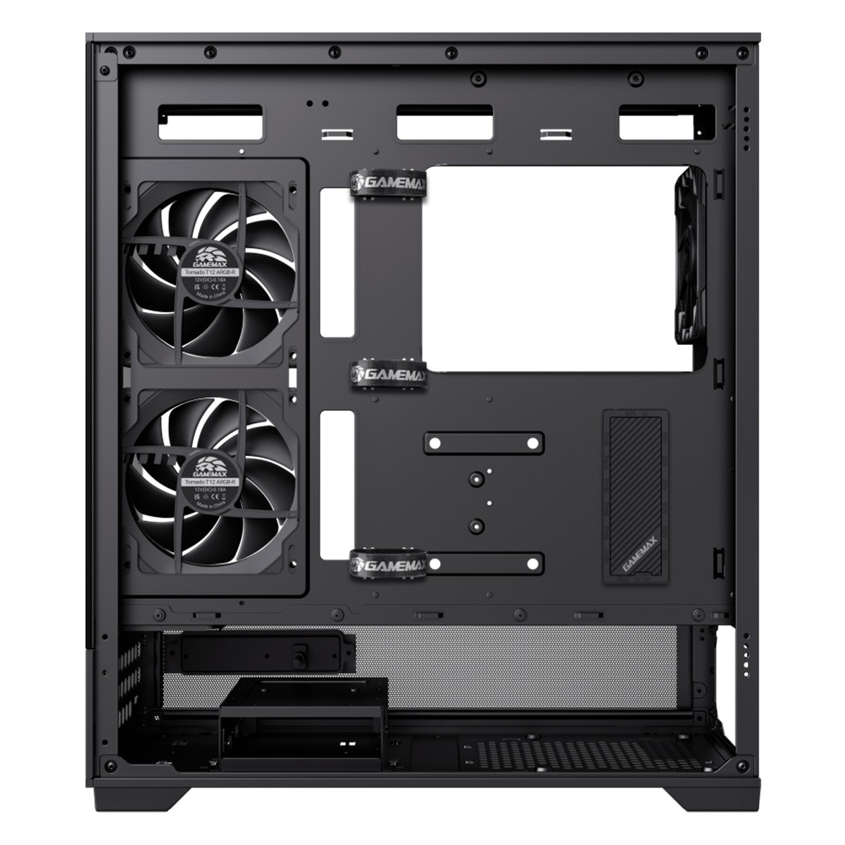 Gabinete Gamemax Vista 2 AB, Mid Tower, ATX, Vidro Temperado, Preto, Sem Fonte, Sem Fans