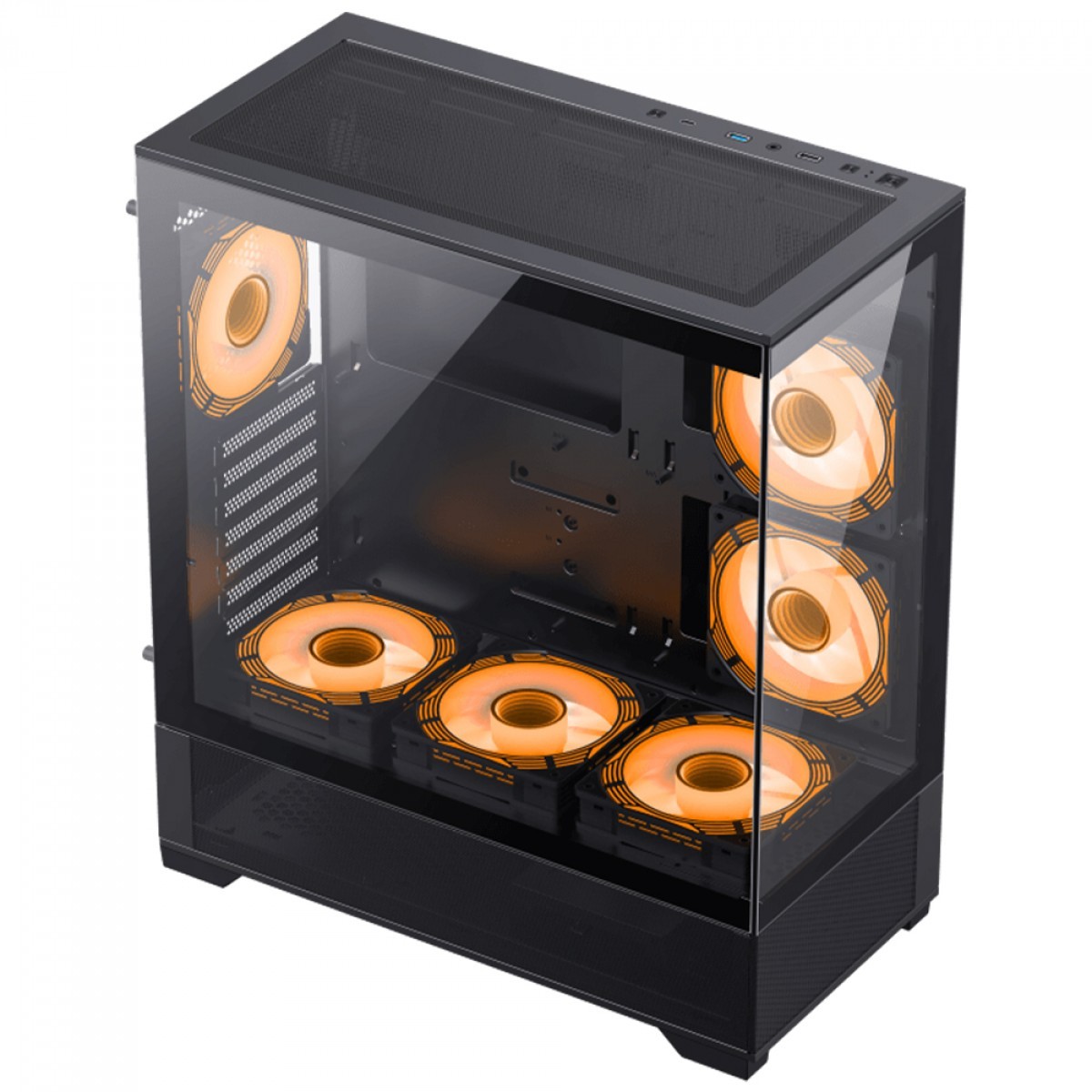 Gabinete Gamer Gamemax Vista Black, Mid Tower, ATX, Vidro Temperado, Preto, Sem Fonte, Sem Fans 