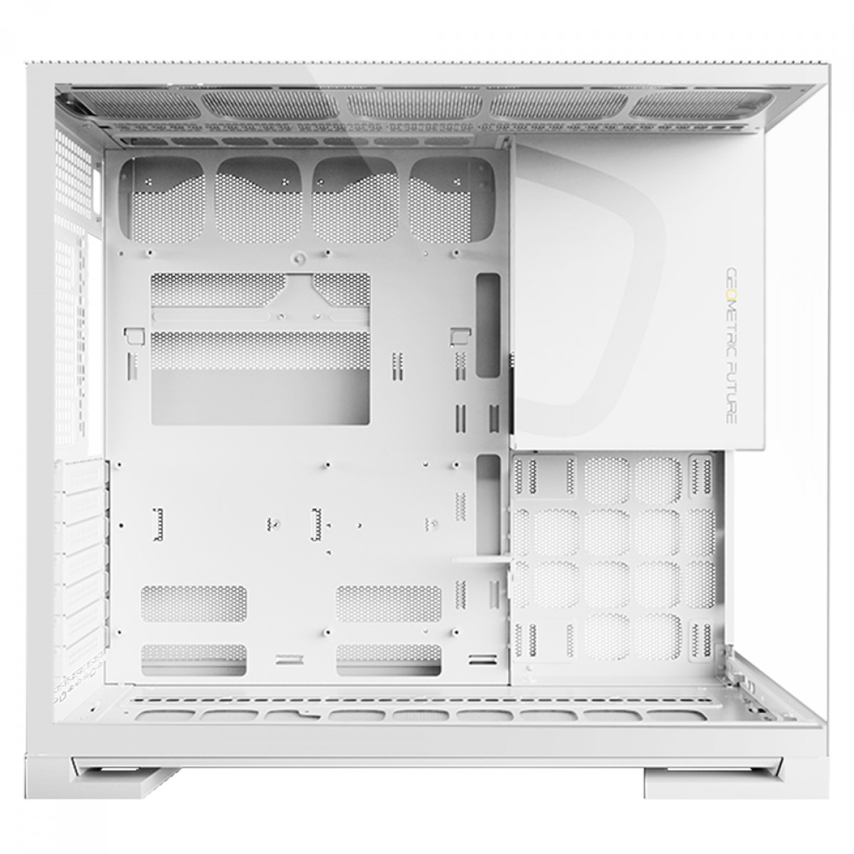 Gabinete Gamer Geometric Future Model 5, Mid Tower, Vidro Temperado, EATX, Sem Fonte, Com 5 Fans ARGB, Branco, GEO-M5F-W