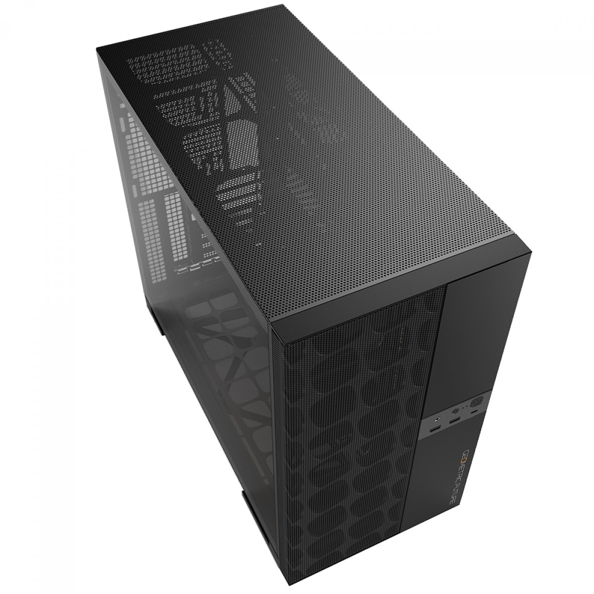Gabinete Gamer Geometric Future Model 5 Vent, Mid Tower, Vidro Temperado, EATX, Sem Fonte, Com 5 Fans ARGB, Preto, GEO-M5VF-B