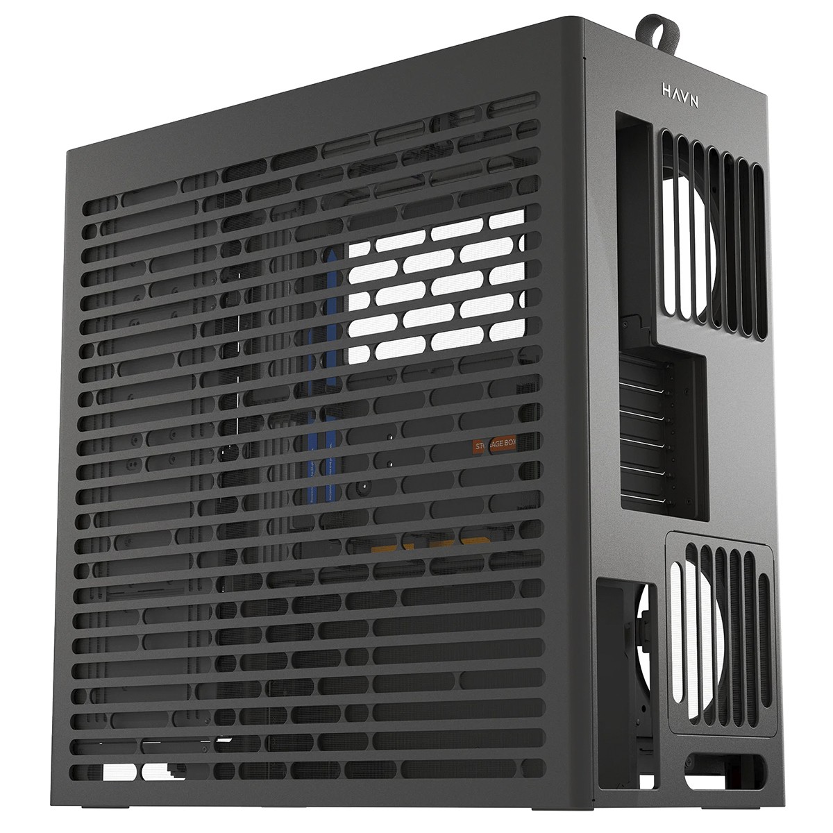 Gabinete Gamer HAVN HS 420, Mid Tower, Vidro Temperado, E-ATX, Sem Fonte, Sem Fans, Preto, HVN-CA-HS420-06
