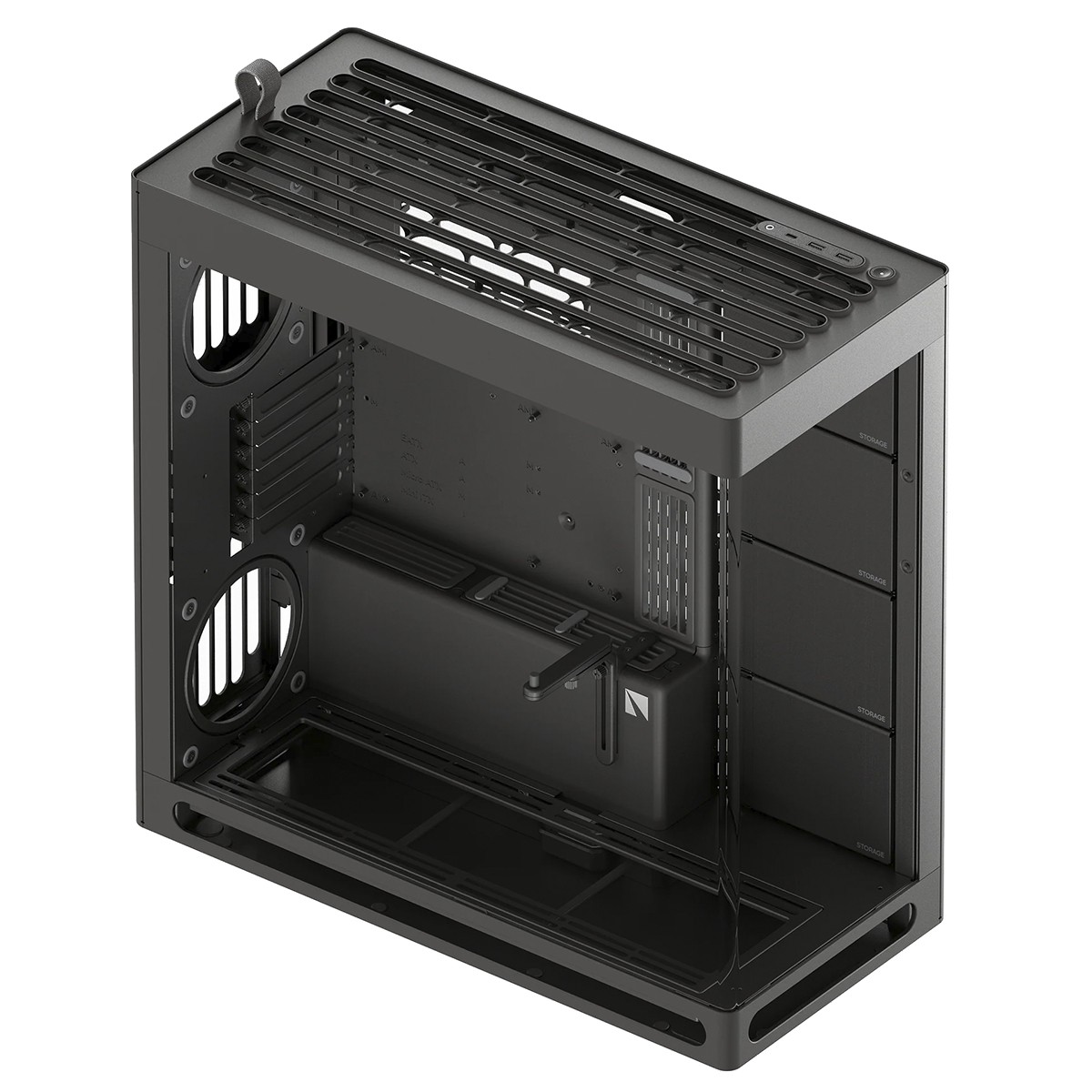 Gabinete Gamer HAVN HS 420, Mid Tower, Vidro Temperado, E-ATX, Sem Fonte, Sem Fans, Preto, HVN-CA-HS420-06