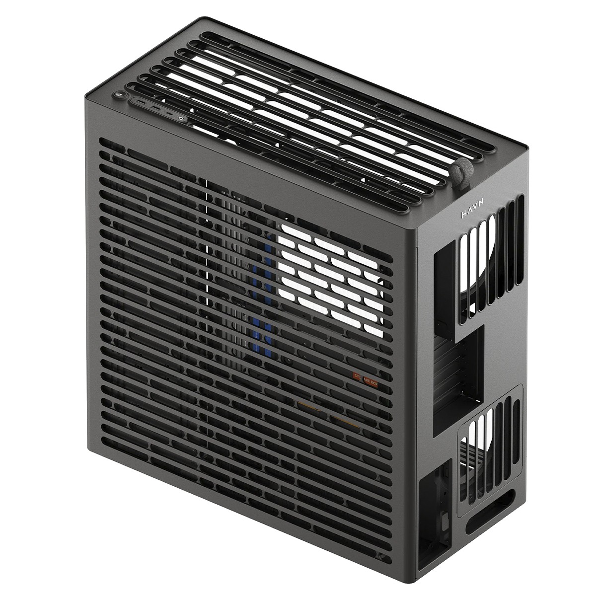 Gabinete Gamer HAVN HS 420, Mid Tower, Vidro Temperado, E-ATX, Sem Fonte, Sem Fans, Preto, HVN-CA-HS420-06