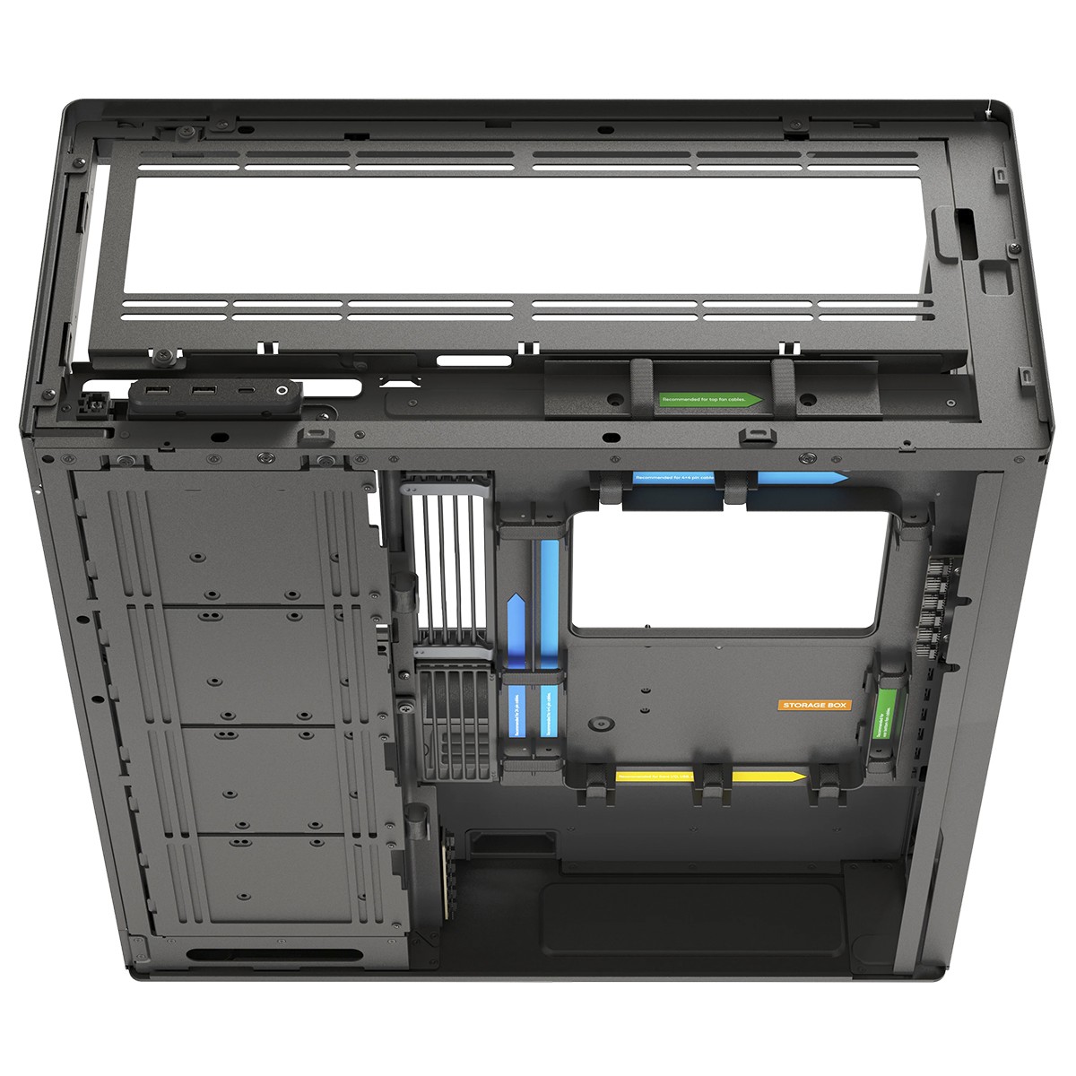 Gabinete Gamer HAVN HS 420, Mid Tower, Vidro Temperado, E-ATX, Sem Fonte, Sem Fans, Preto, HVN-CA-HS420-06