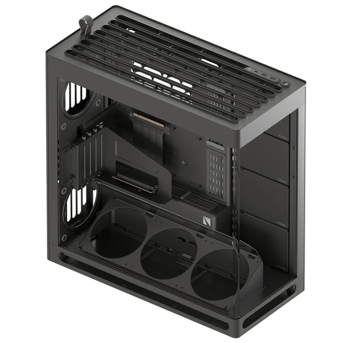 Gabinete Gamer HAVN HS 420 VGPU, Mid Tower, Vidro Temperado, E-ATX, Sem Fonte, Sem Fans, Preto