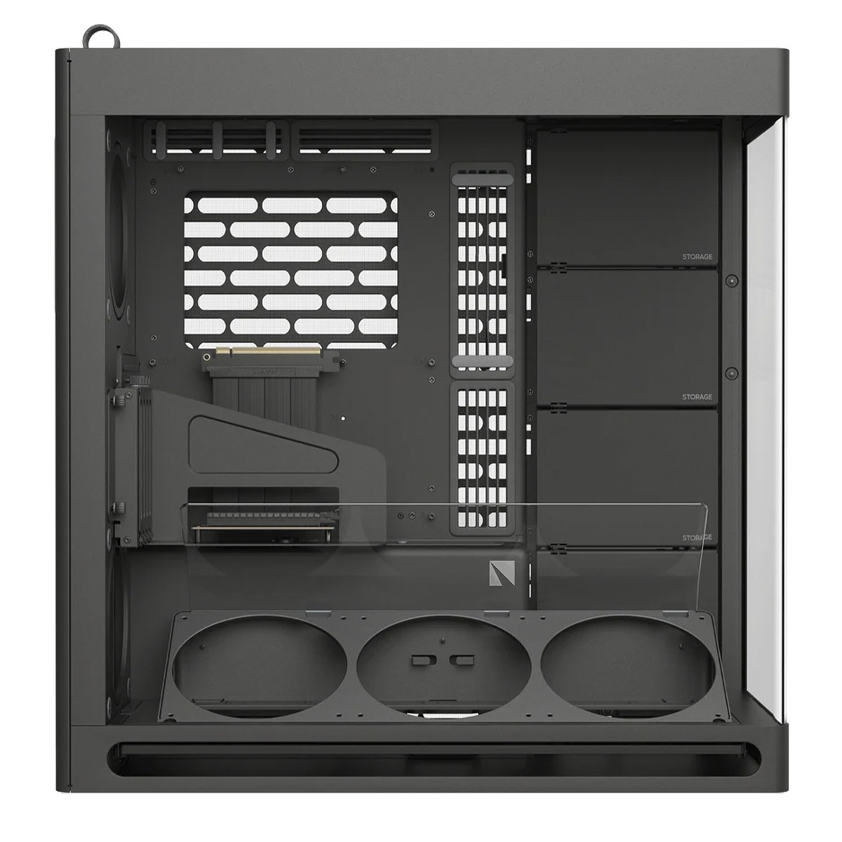 Gabinete Gamer HAVN HS 420 VGPU, Mid Tower, Vidro Temperado, E-ATX, Sem Fonte, Sem Fans, Preto