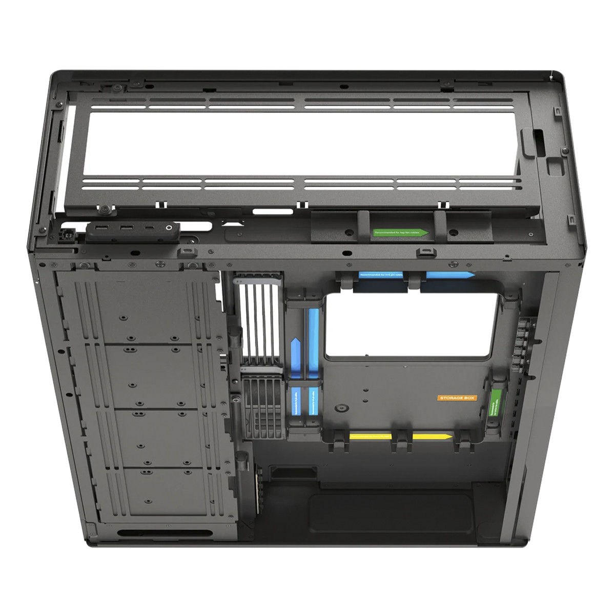 Gabinete Gamer HAVN HS 420 VGPU, Mid Tower, Vidro Temperado, E-ATX, Sem Fonte, Sem Fans, Preto