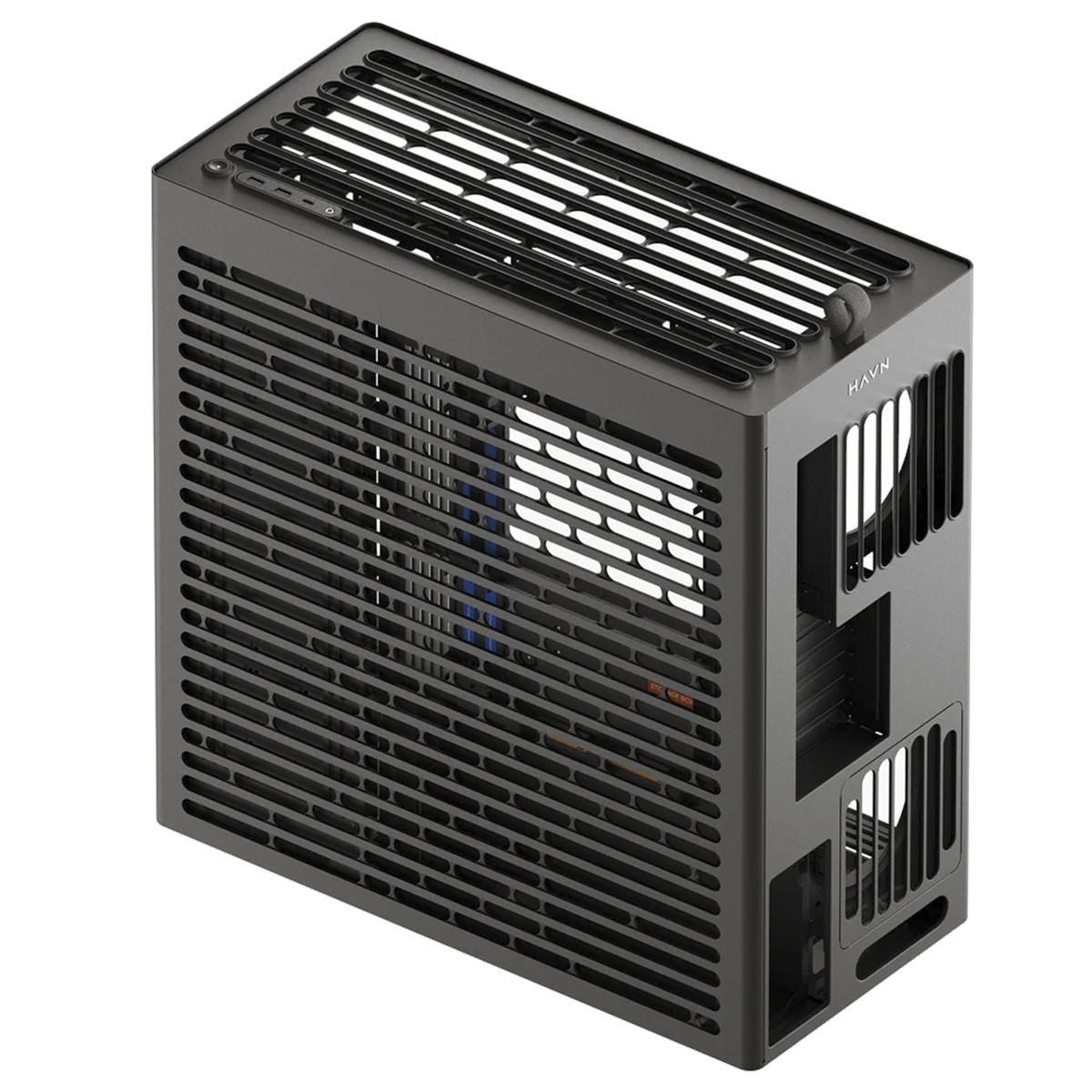 Gabinete Gamer HAVN HS 420 VGPU, Mid Tower, Vidro Temperado, E-ATX, Sem Fonte, Sem Fans, Preto