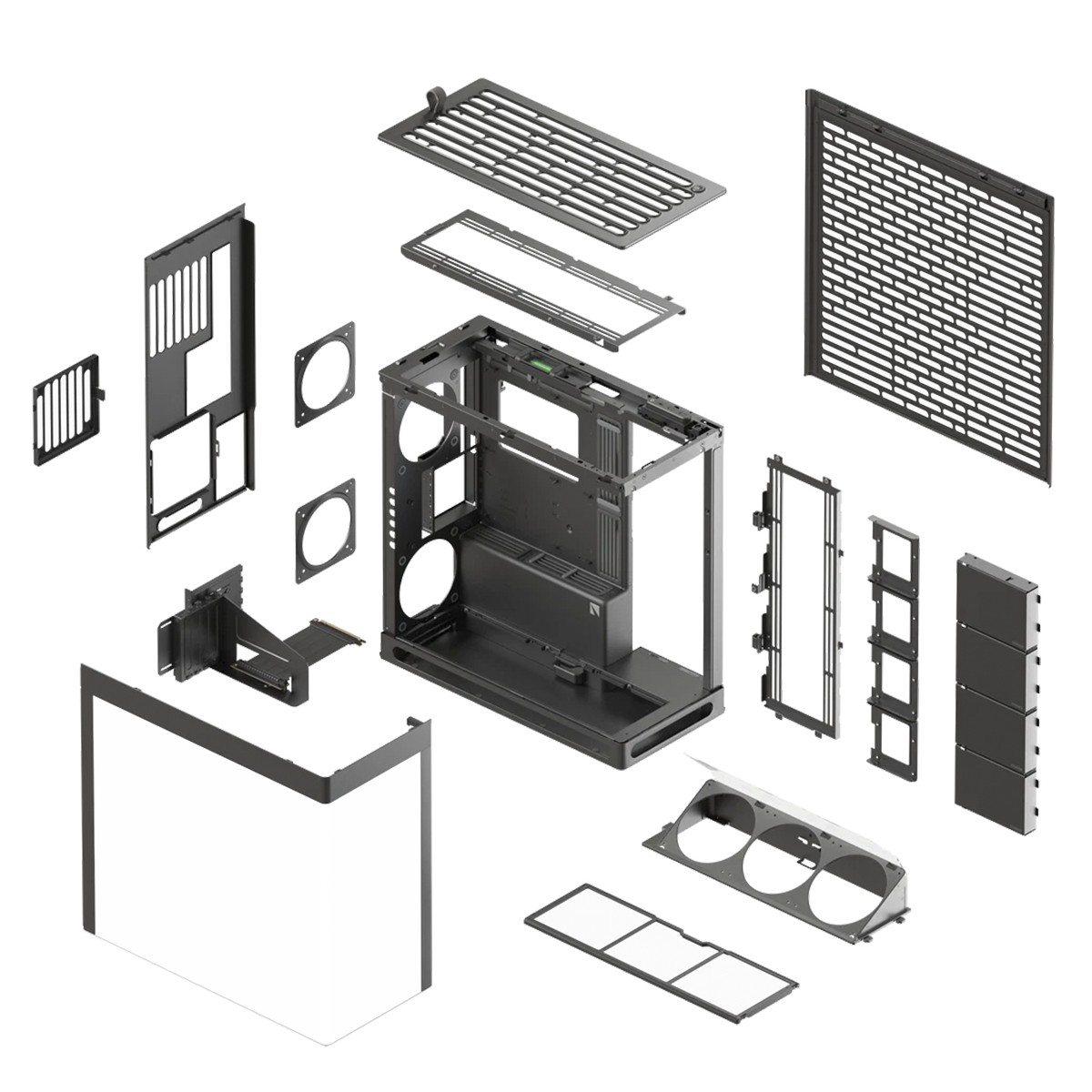Gabinete Gamer HAVN HS 420 VGPU, Mid Tower, Vidro Temperado, E-ATX, Sem Fonte, Sem Fans, Preto