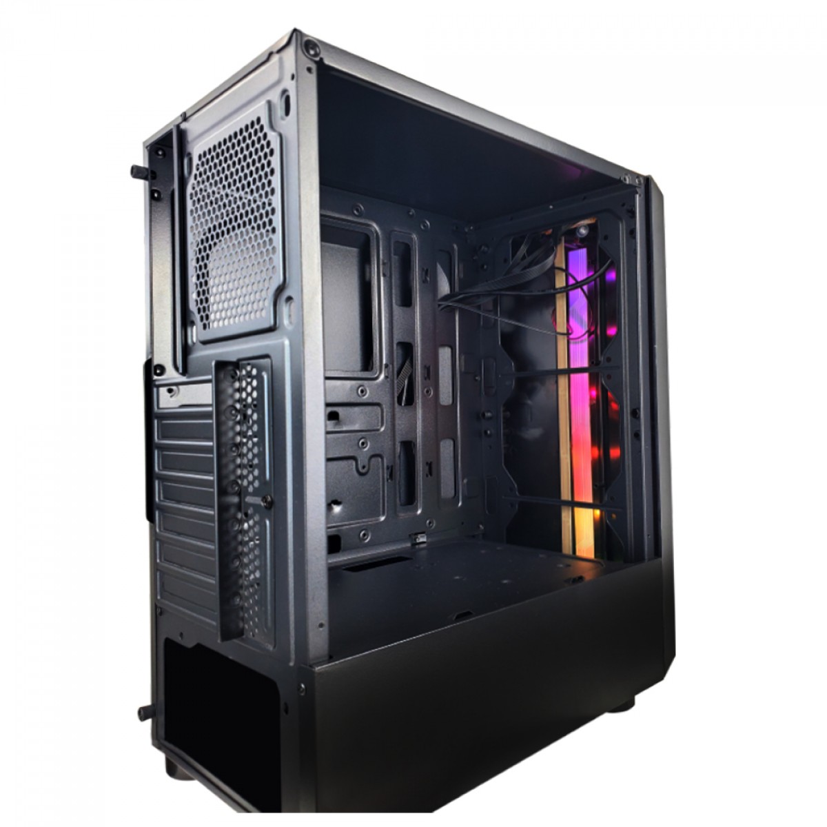 Gabinete Gamer Hayom GB1724, Mid Tower, Vidro Temperado, ATX, Sem Fonte, Sem Fans, Preto