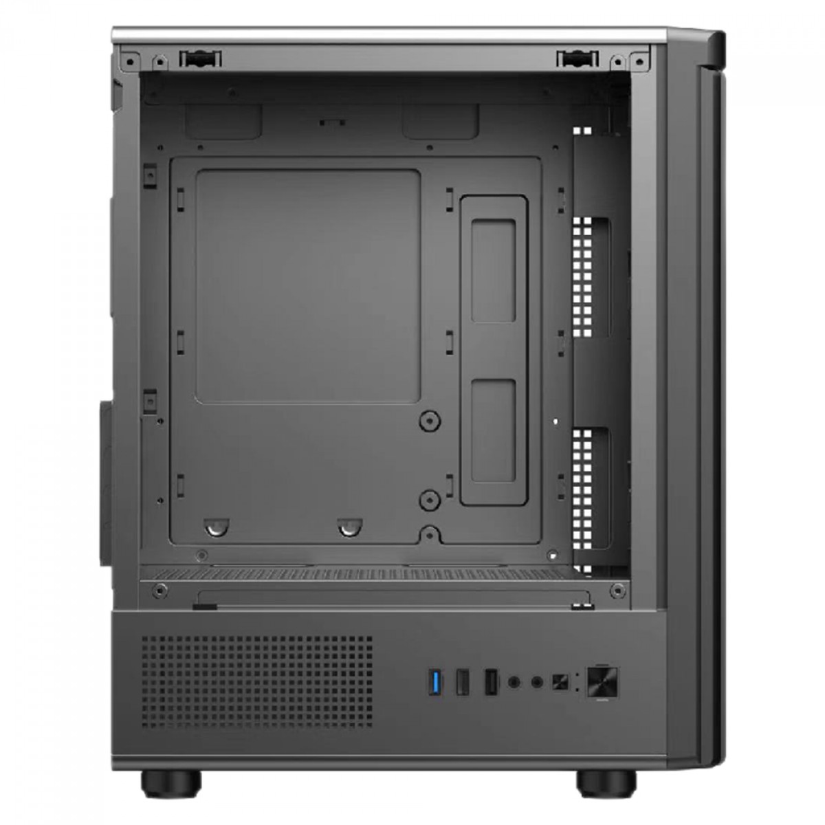 Gabinete Gamer Hayom GB1726, Mid Tower, Vidro Temperado, M-ATX, Sem Fonte, Sem Fans, Preto