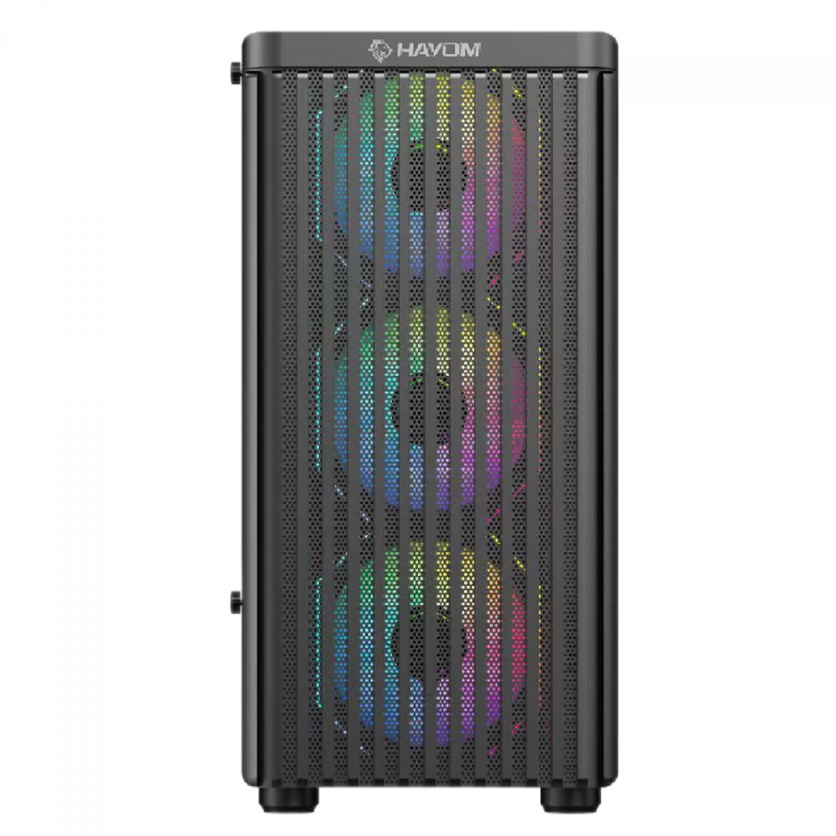 Gabinete Gamer Hayom GB1727, Mid Tower, Lateral em Vidro, M-ATX, Com 3 Fans, Sem Fonte, Preto