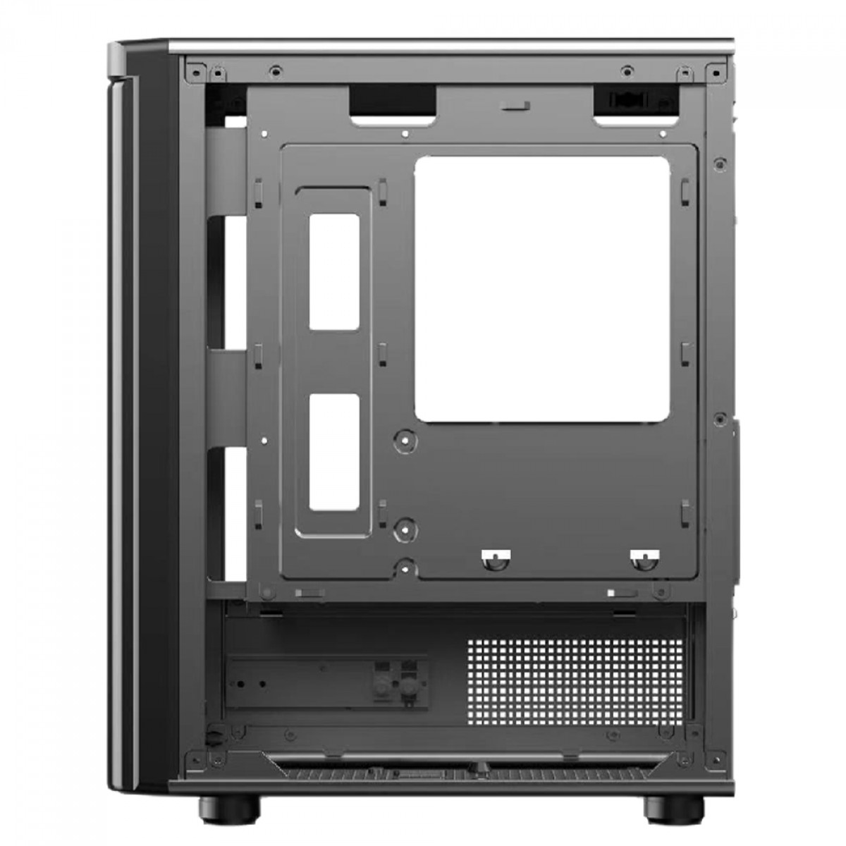 Gabinete Gamer Hayom GB1727, Mid Tower, Lateral em Vidro, M-ATX, Com 3 Fans, Sem Fonte, Preto