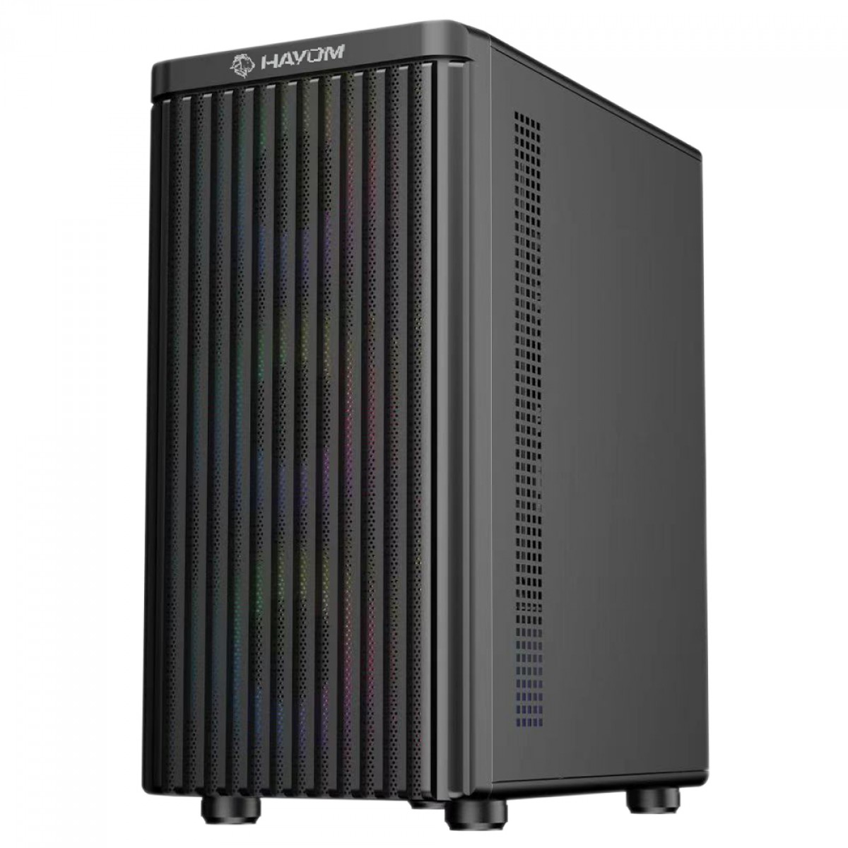 Gabinete Gamer Hayom GB1727, Mid Tower, Lateral em Vidro, M-ATX, Com 3 Fans, Sem Fonte, Preto