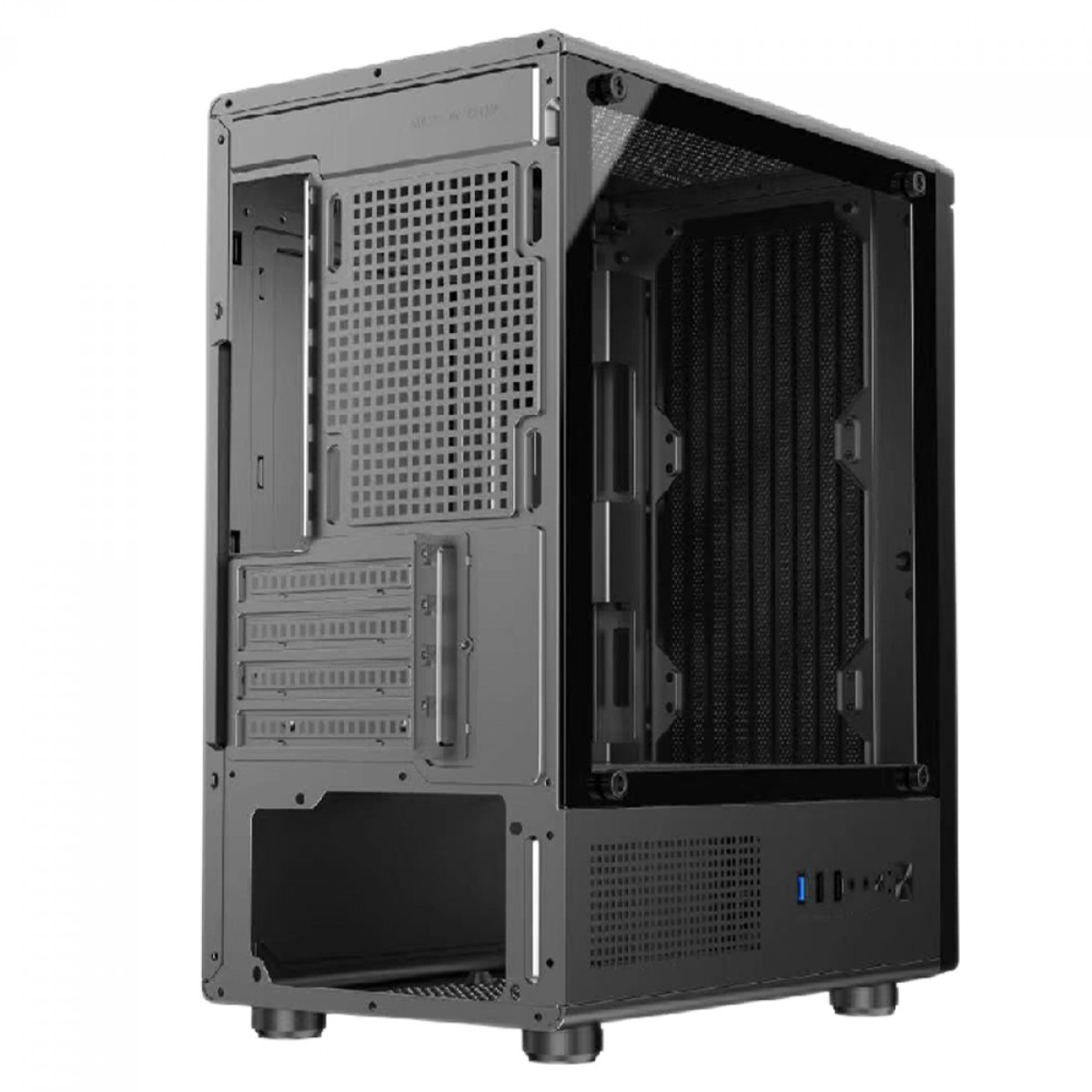 Gabinete Gamer Hayom GB1727, Mid Tower, Lateral em Vidro, M-ATX, Com 3 Fans, Sem Fonte, Preto