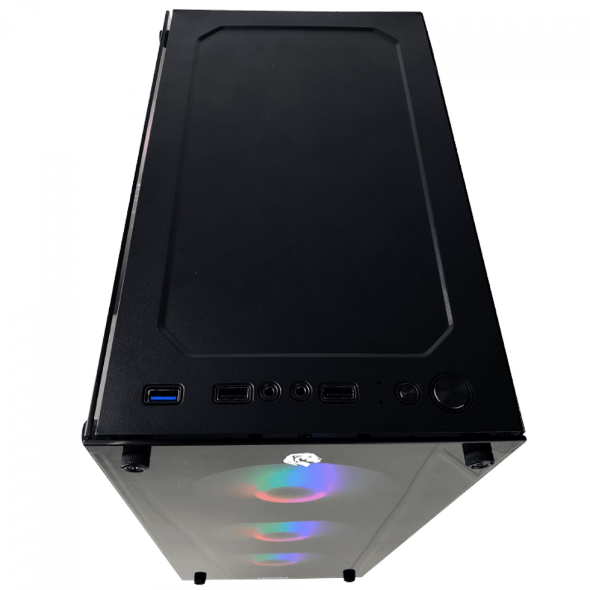 Gabinete Gamer Hayom GB1749, Mid Tower, Vidro Temperado, ATX, Sem Fonte, Com 4 Fans, Preto