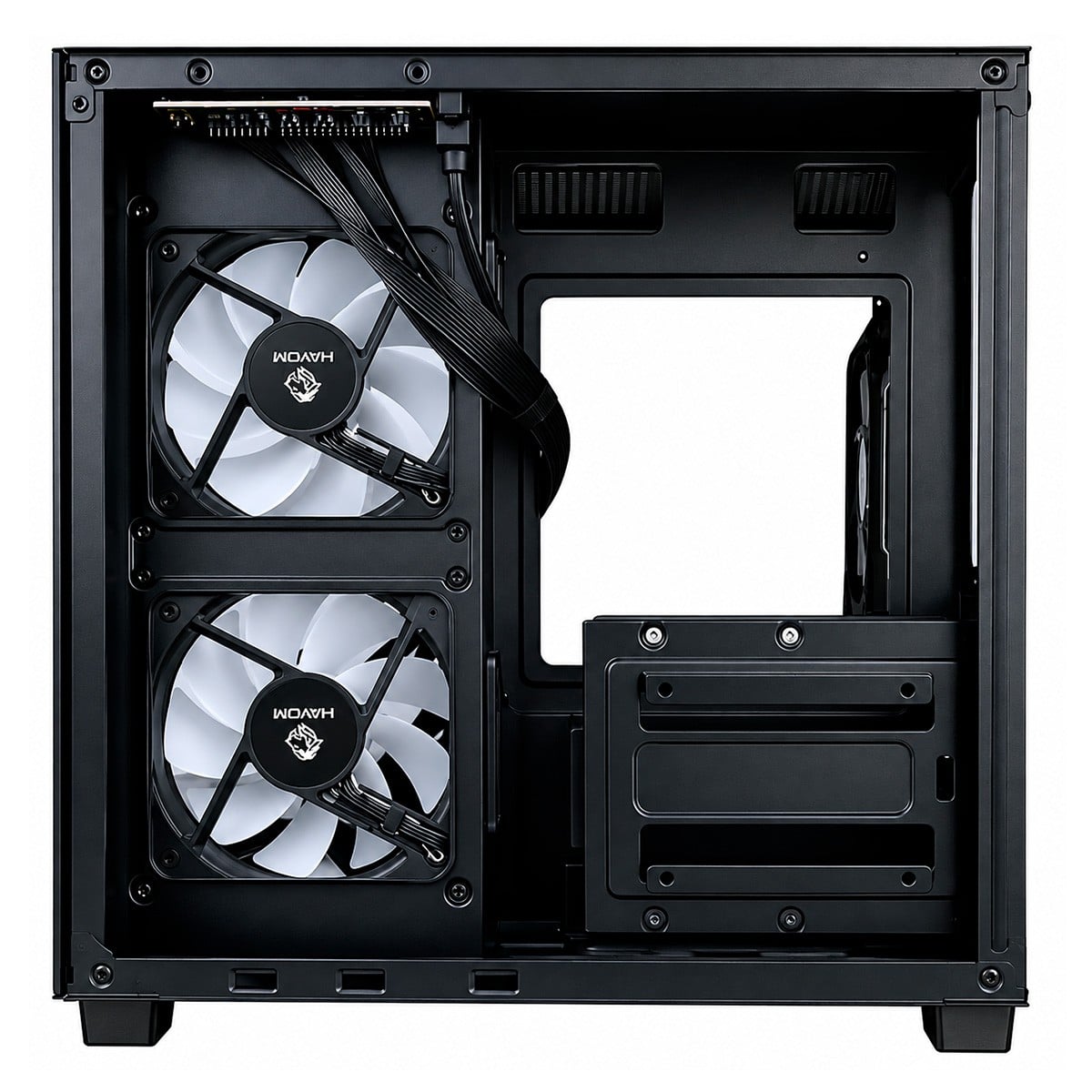 Gabinete Gamer Hayom GB1784, Aquario, Mini Tower, Vidro Temperado, m-ATX, Sem Fonte, Com 3 Fans, Preto