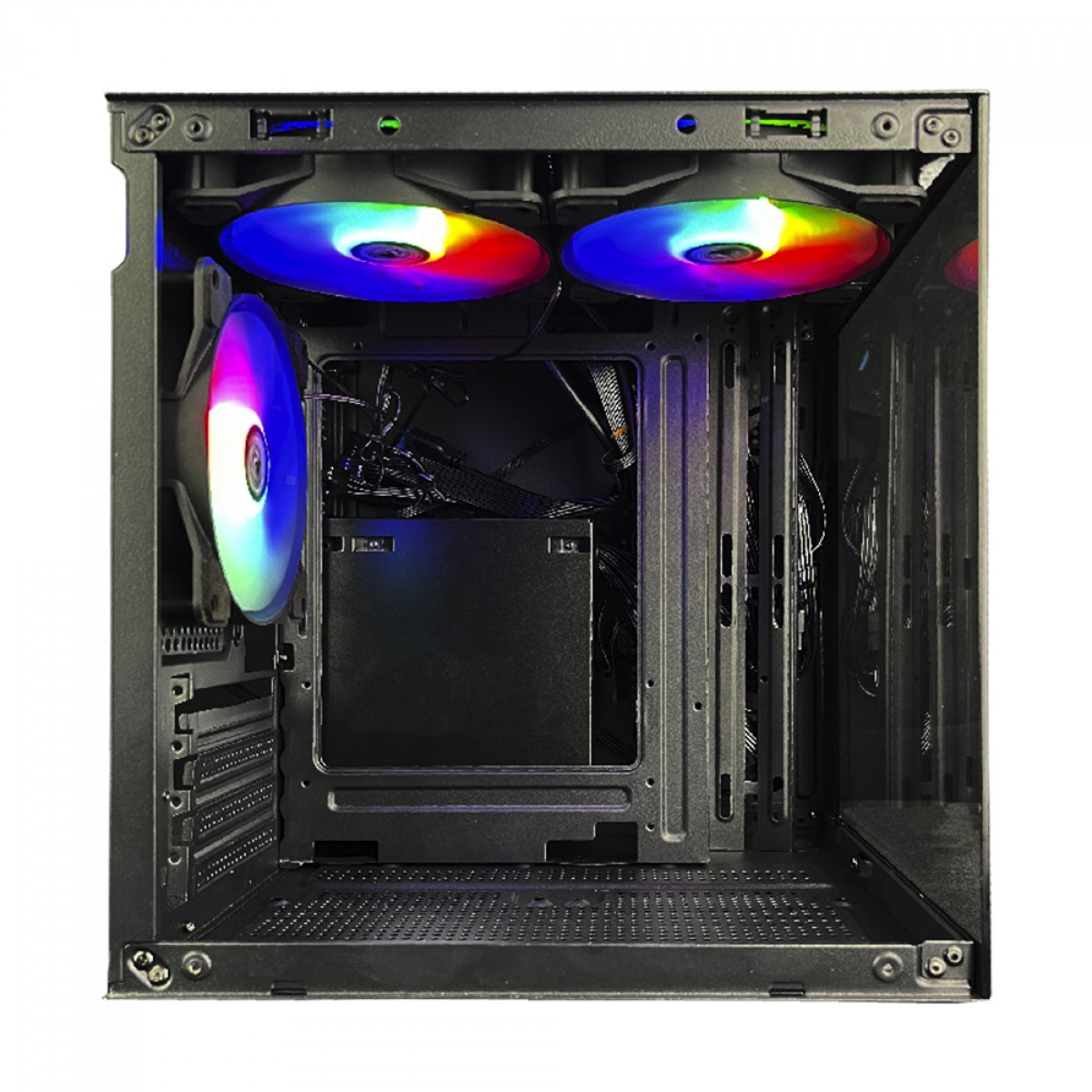 Gabinete Gamer Hayom GB1787, Mini Tower, Vidro Temperado, M-ATX, Com 3 Fans, Sem Fonte, Preto