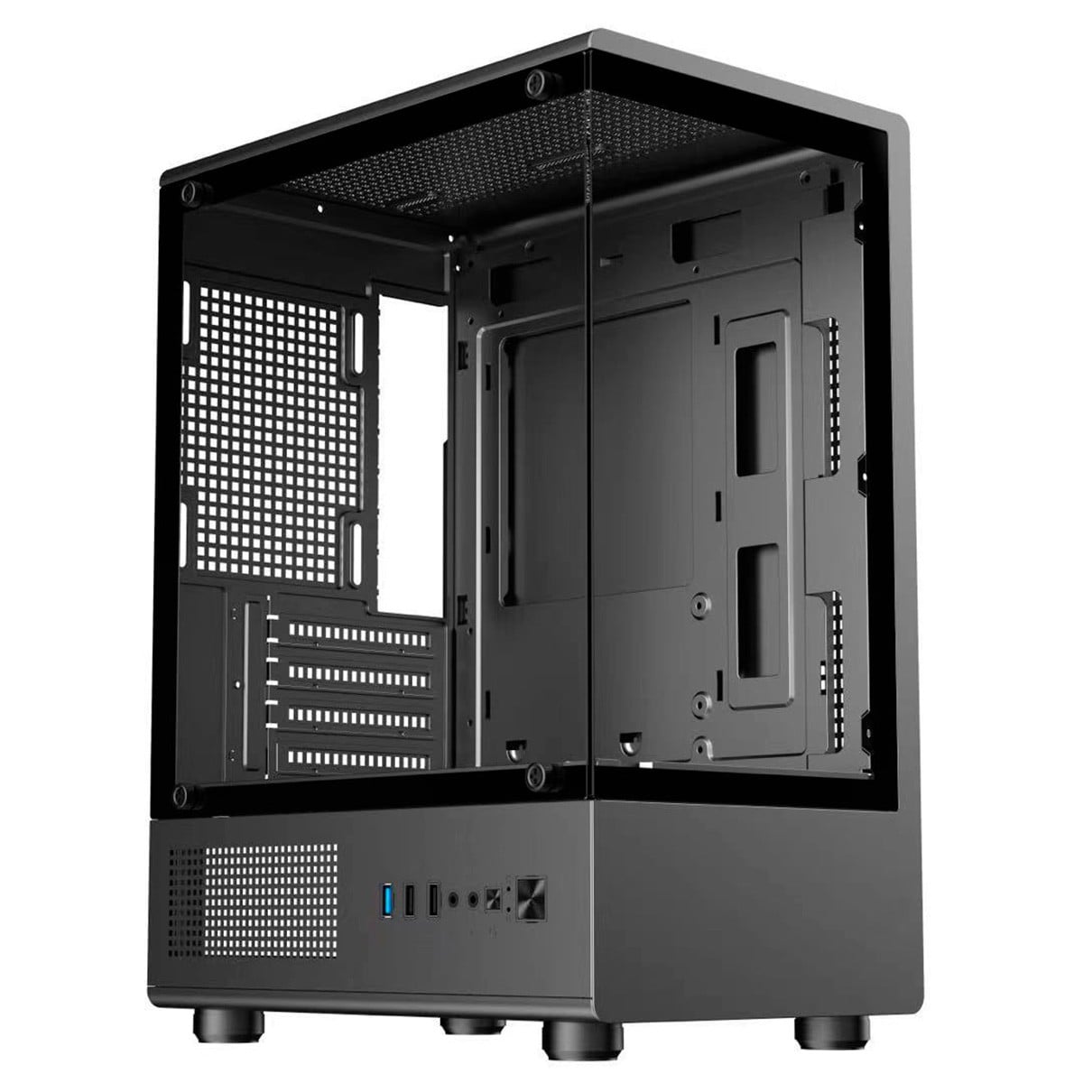 Gabinete Gamer Hayom GB1789, Mid Tower, Vidro Temperado, m-ATX, Sem Fonte, Com 3 Fans, Preto