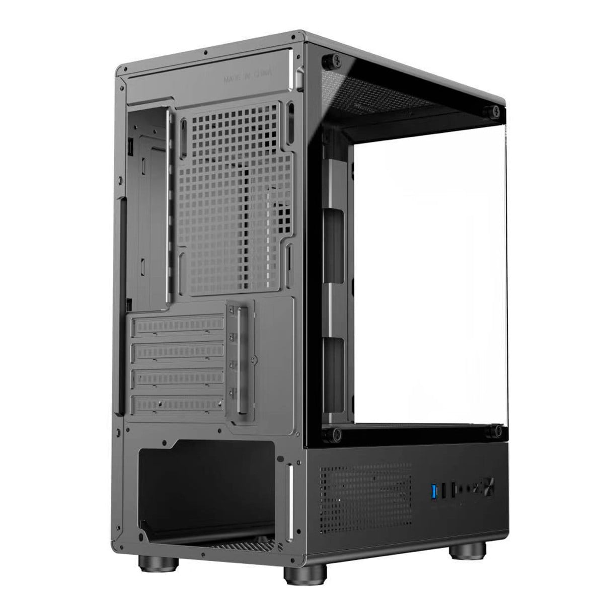 Gabinete Gamer Hayom GB1789, Mid Tower, Vidro Temperado, m-ATX, Sem Fonte, Com 3 Fans, Preto