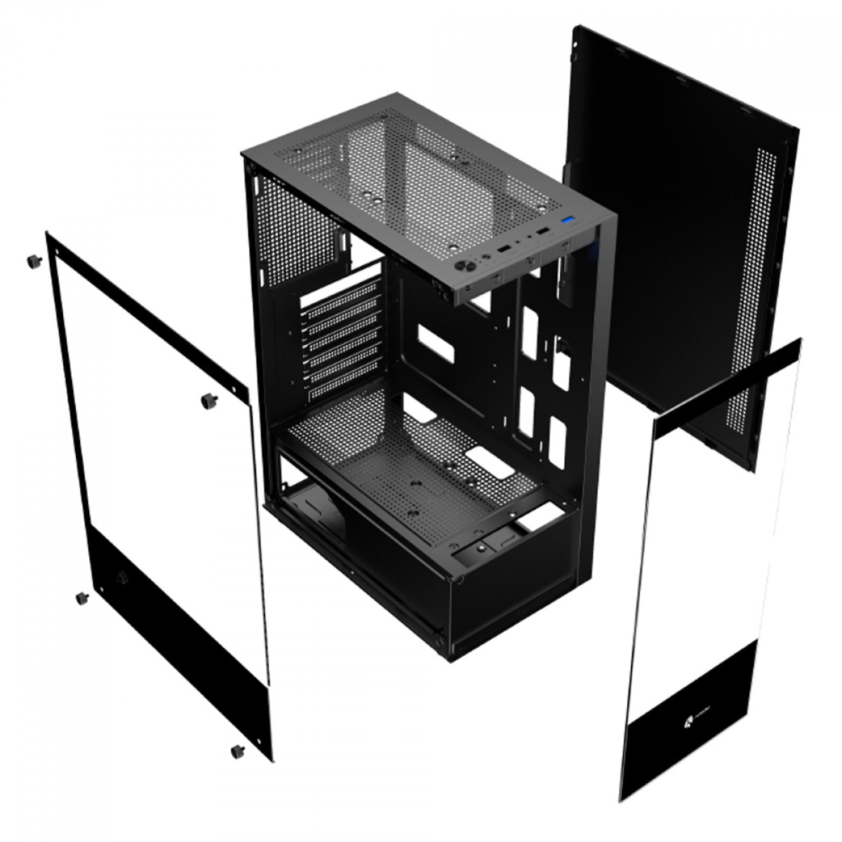 Gabinete Gamer Hayom GB1792, Mid Tower, Lateral de Vidro, ATX, Com 3 Fans, Sem Fonte, Preto