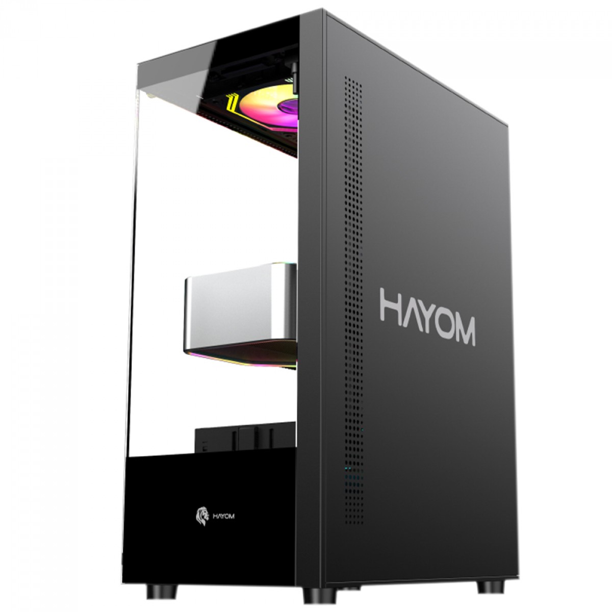 Gabinete Gamer Hayom GB1792, Mid Tower, Lateral de Vidro, ATX, Com 3 Fans, Sem Fonte, Preto