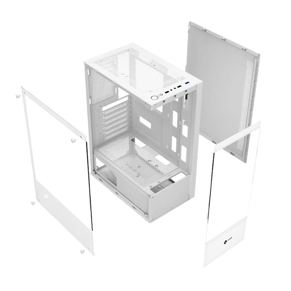 Gabinete Gamer Hayom GB1793, Mid Tower, Vidro Temperado, ATX, Sem Fonte, Com 3 Fans, Branco