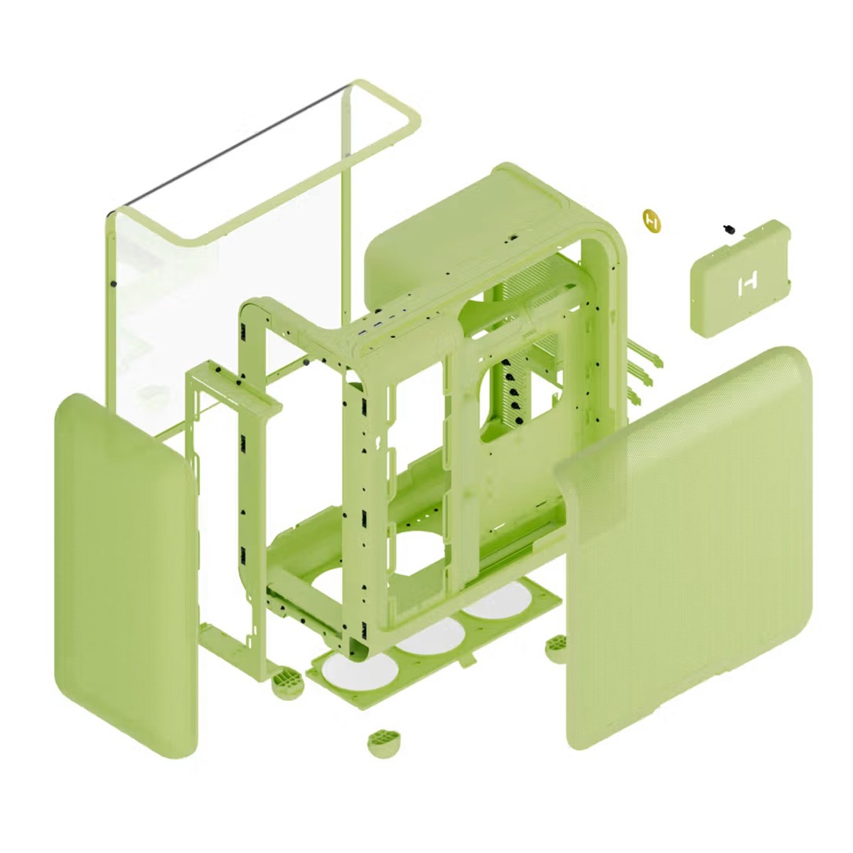 Gabinete Gamer Hyte X50 Matcha Milk, Mid Tower, Vidro Temperado, ATX, Sem Fans, Verde, CS-HYTE-X50G-MM