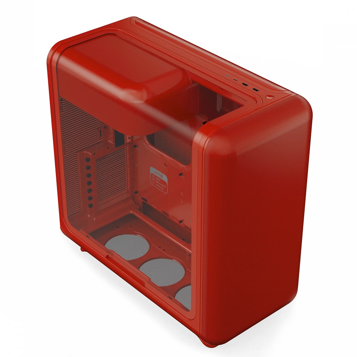Gabinete Gamer Hyte X50 Wild Cherry, Mid Tower, Vidro Temperado, ATX, Sem Fans, Vermelho, CS-HYTE-X50G-RR