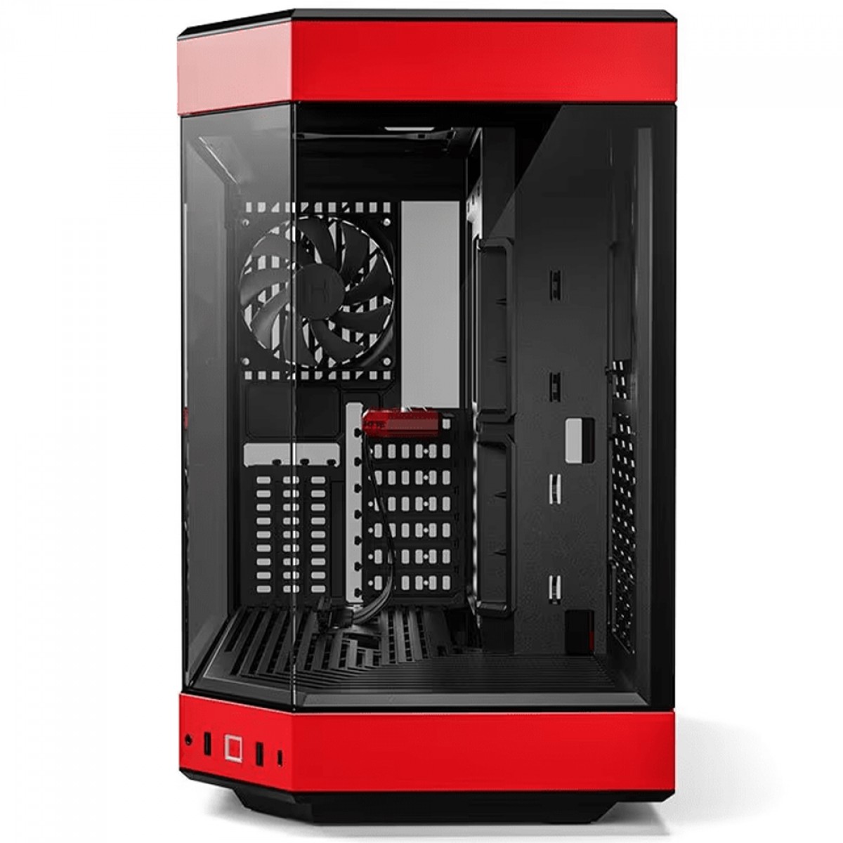 Gabinete Gamer Hyte Y60 Black Cherry, Mid Tower, Vidro Temperado, ATX, Sem Fonte, Com 3 fans, Preto e Vermelho, CS-HYTE-Y60-BR