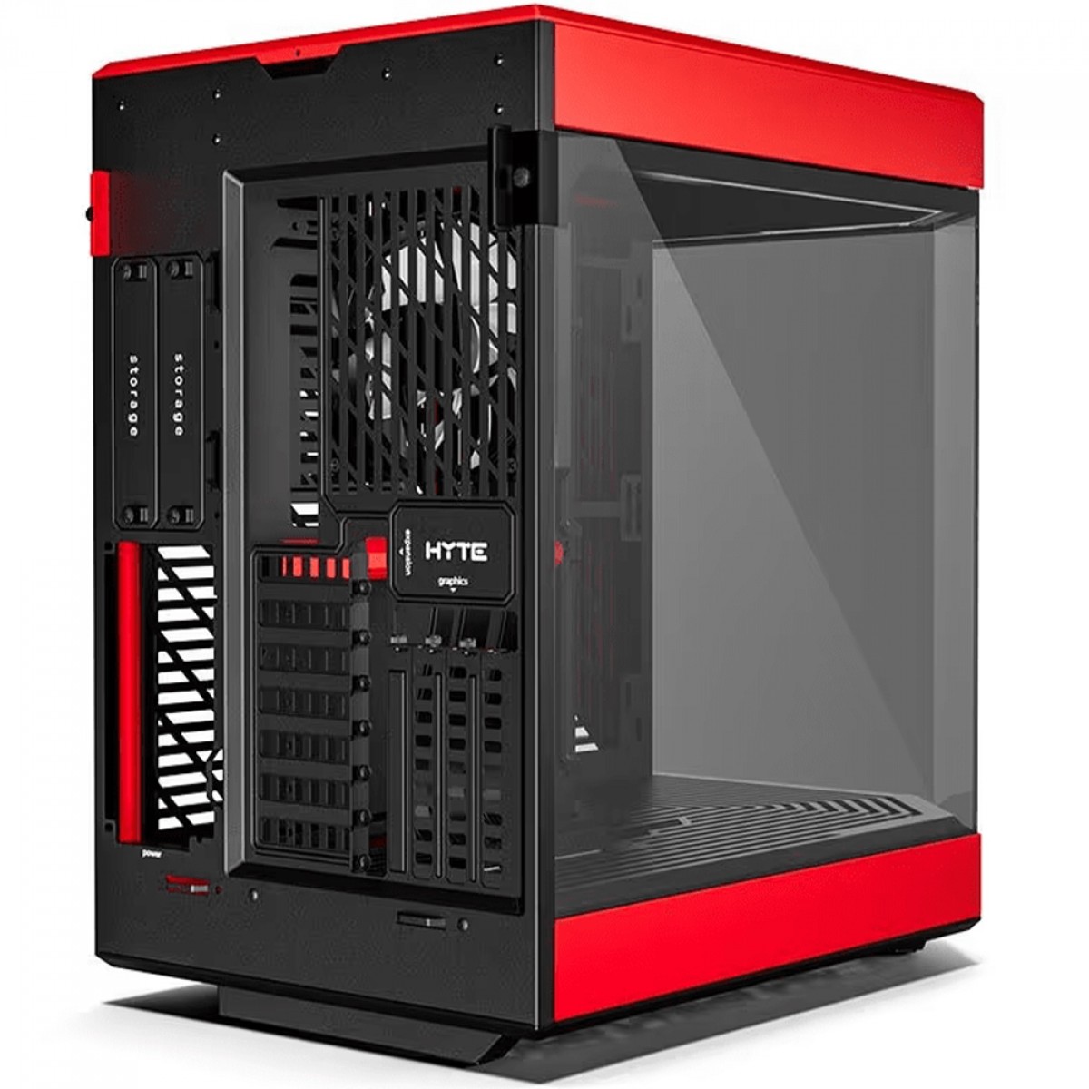 Gabinete Gamer Hyte Y60 Black Cherry, Mid Tower, Vidro Temperado, ATX, Sem Fonte, Com 3 fans, Preto e Vermelho, CS-HYTE-Y60-BR